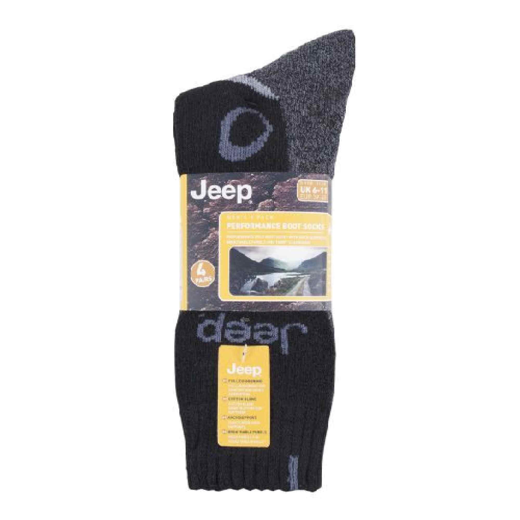 JEEP - 4er Pack Herren Trekking Wandersocken Gepolstert | Funktionssocken Bunt 2/5