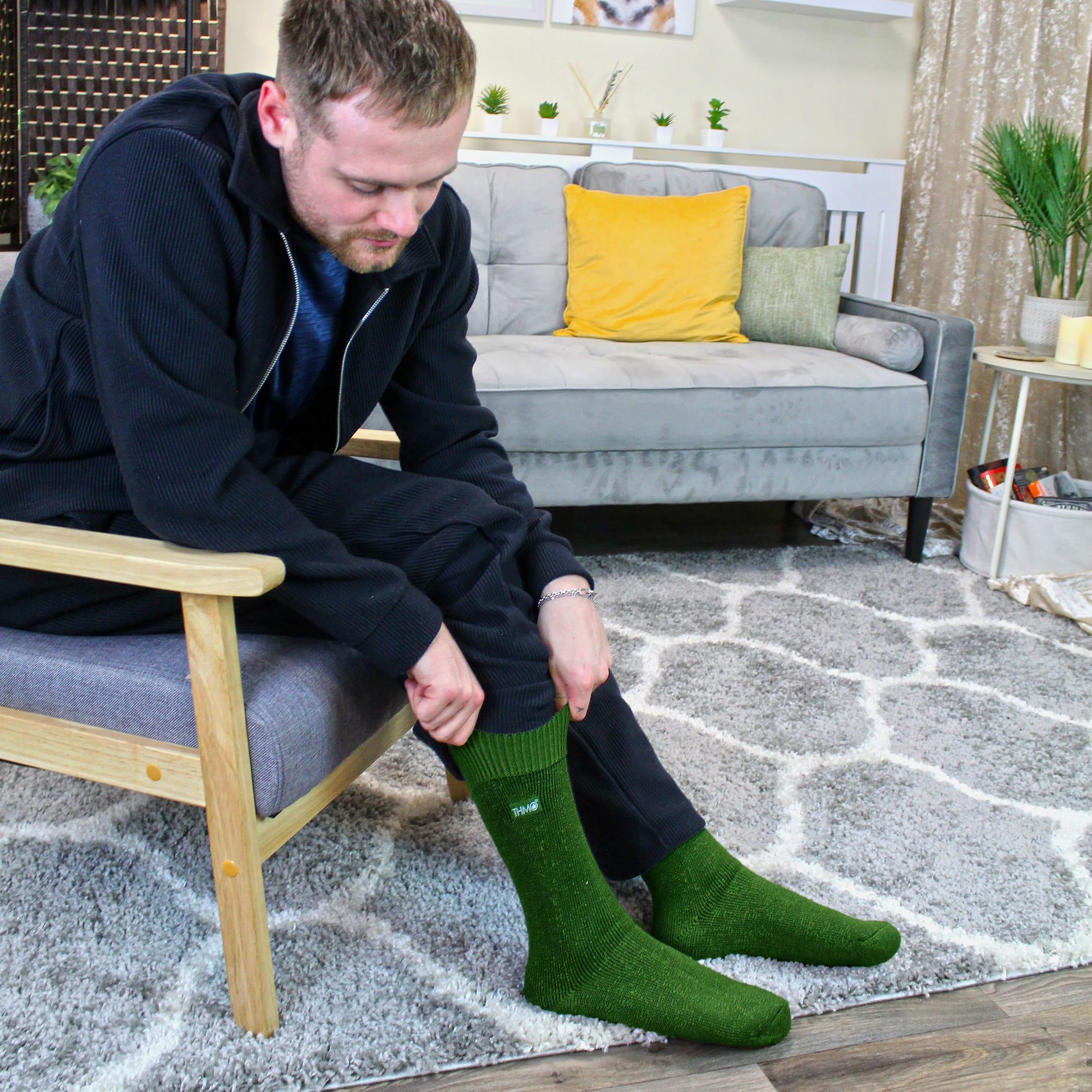 Mens Thick Winter Thermal Socks with Seamless Toe 5/7