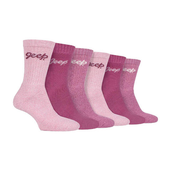 Lot de 6 chaussettes de randonnée en coton respirant pour femme
