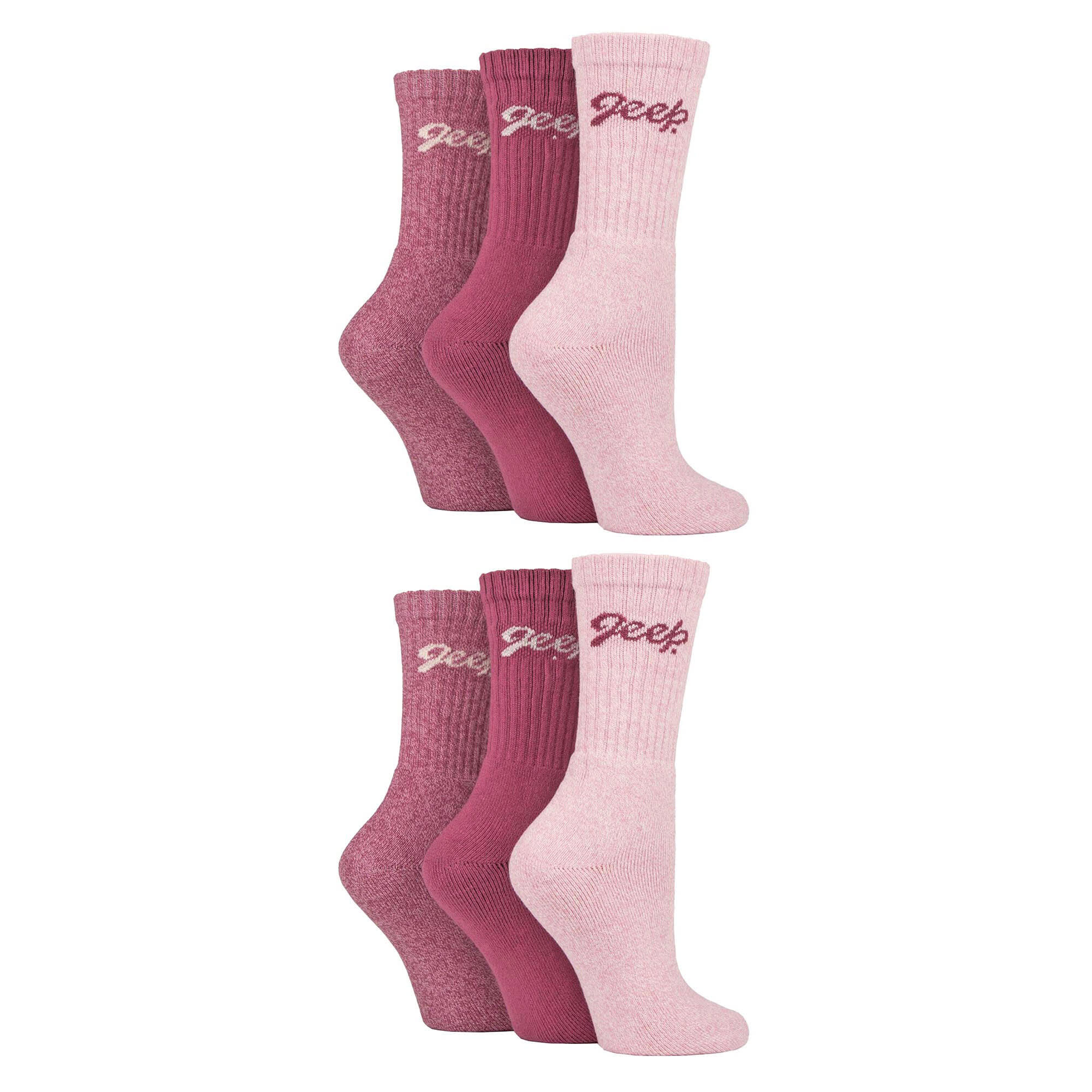 Lot de 6 chaussettes de randonnée en coton respirant pour femme 3/4