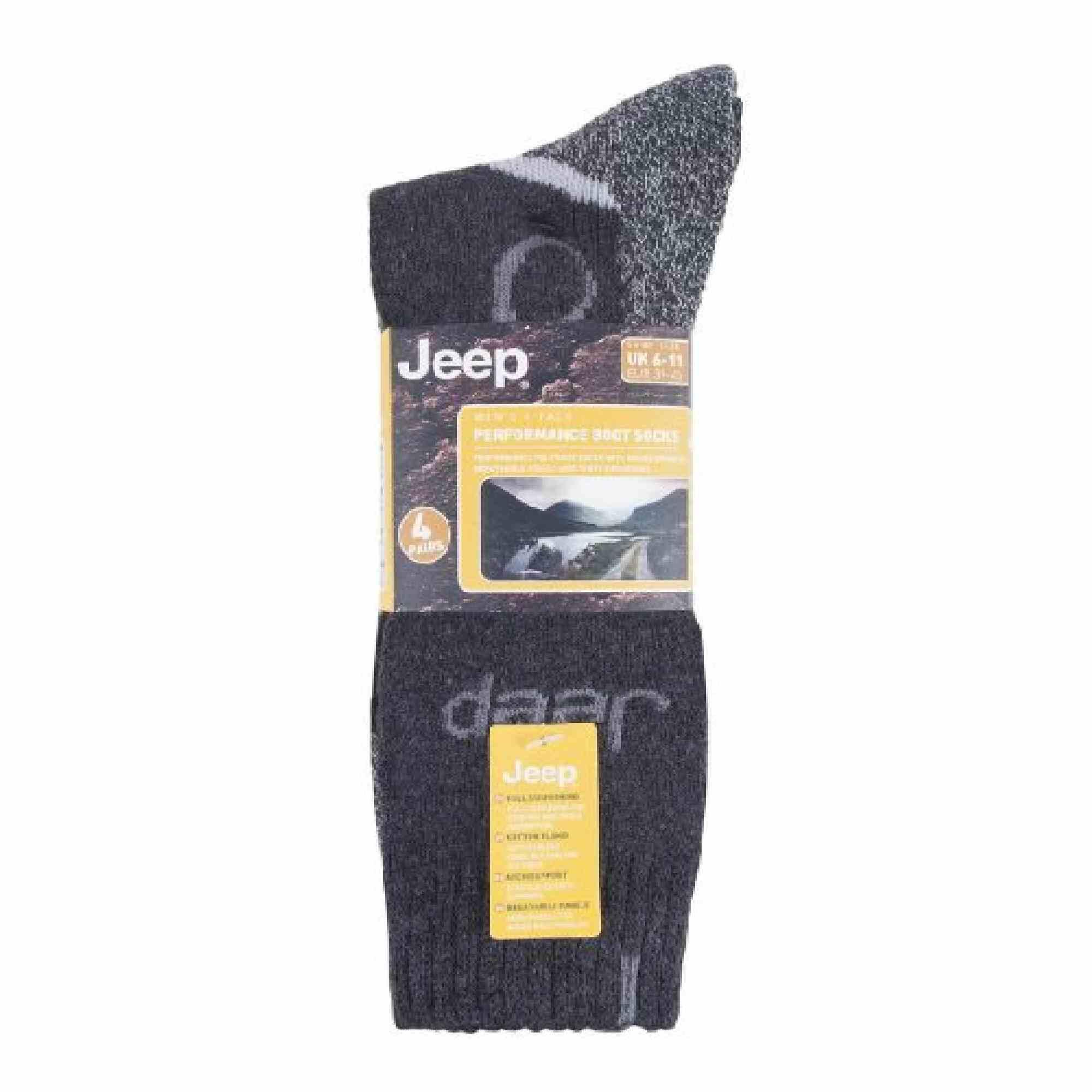JEEP - 4er Pack Herren Trekking Wandersocken Gepolstert | Funktionssocken Bunt 2/5