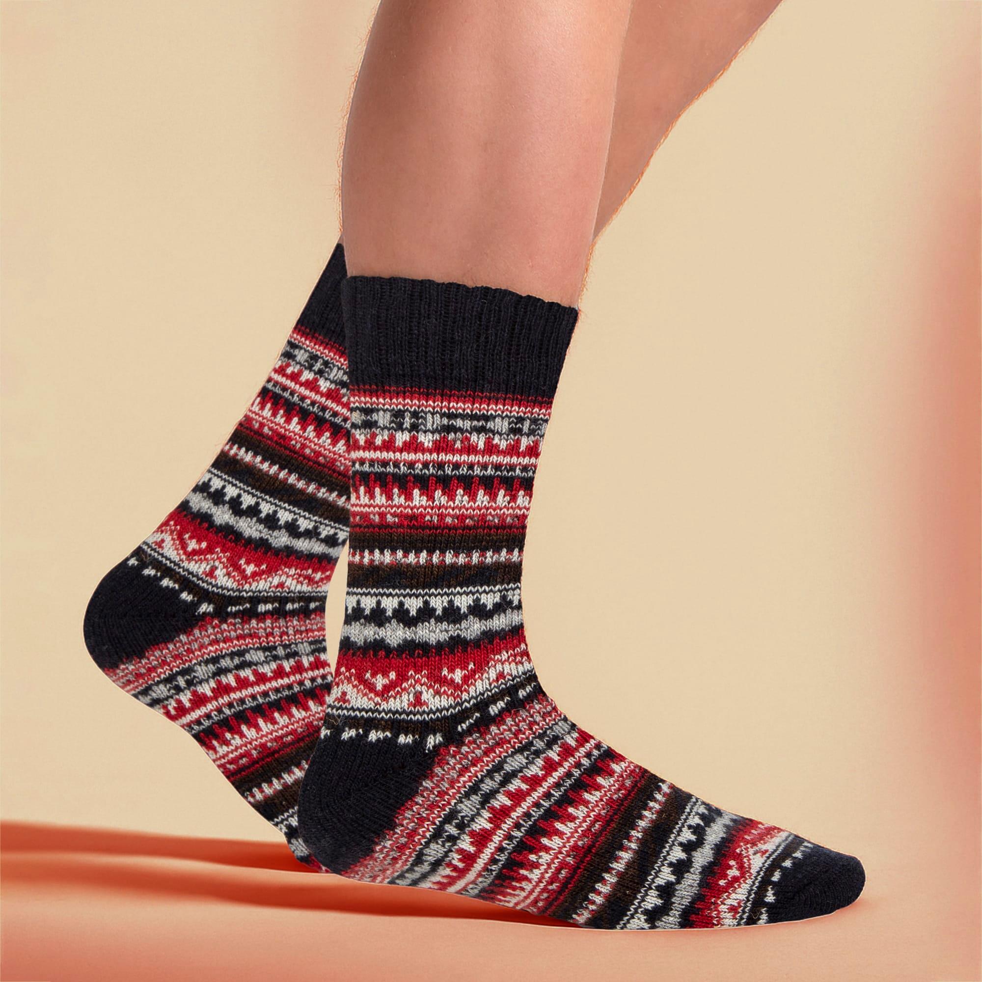 Mens Wool Blend Hiking Socks Cushioned Walking Boot Socks 3/4