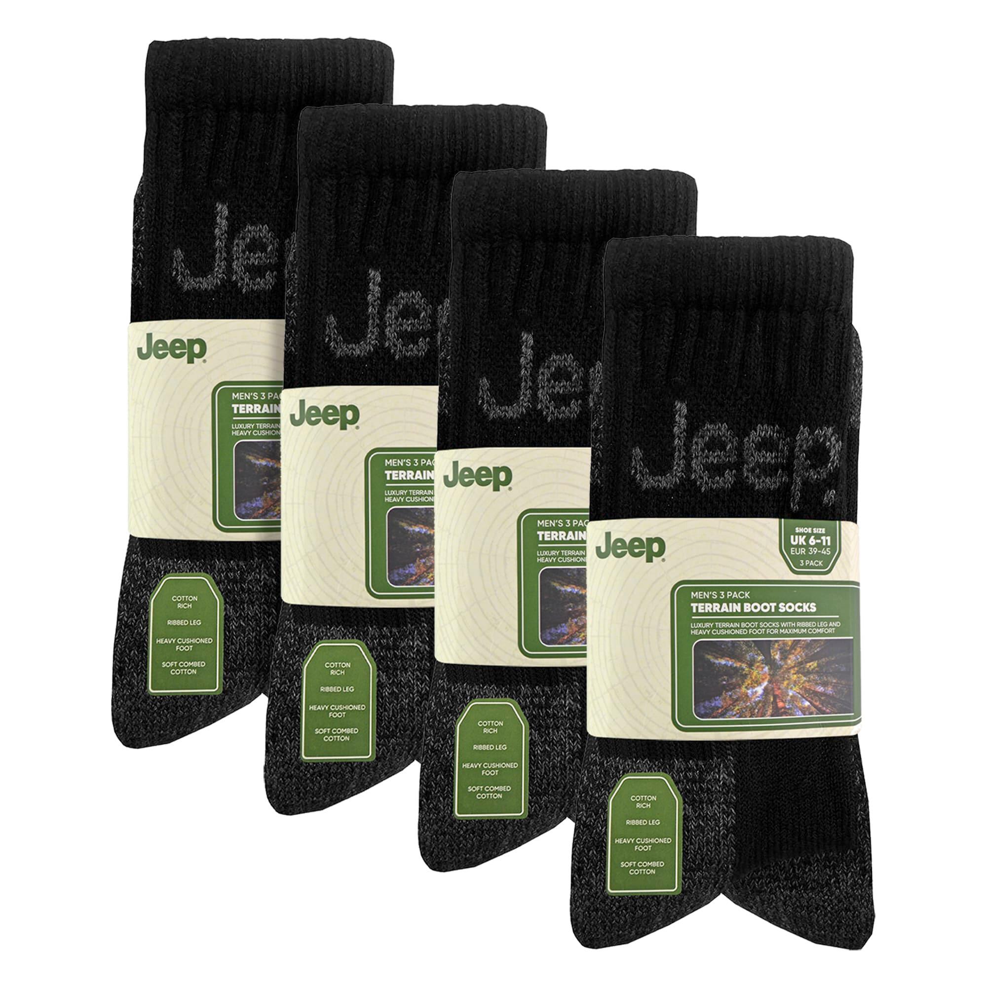 Jeep - 12 Paar luxuriöse gepolsterte Baumwoll-Wandersocken für Herren 2/5