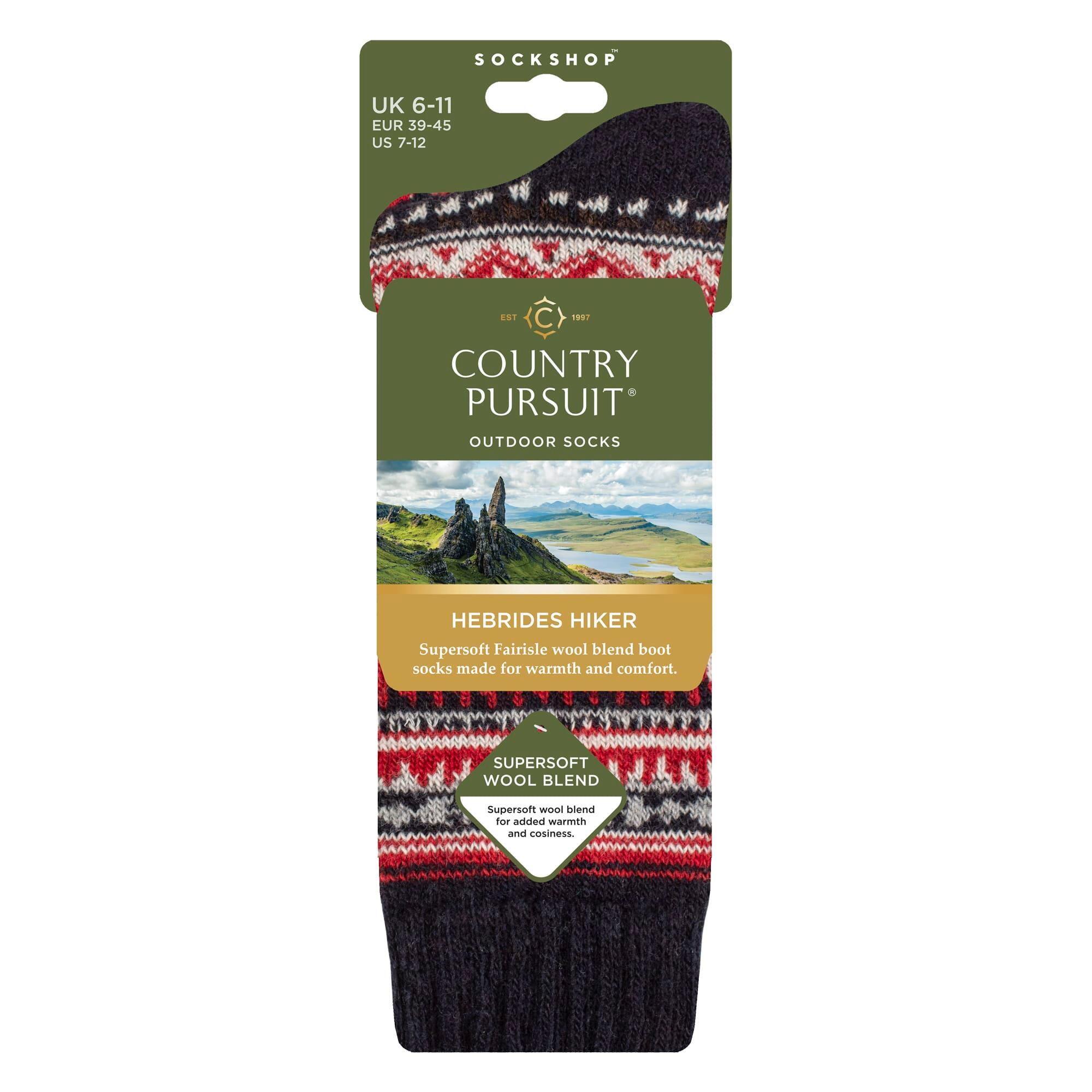 Mens Wool Blend Hiking Socks Cushioned Walking Boot Socks 2/4