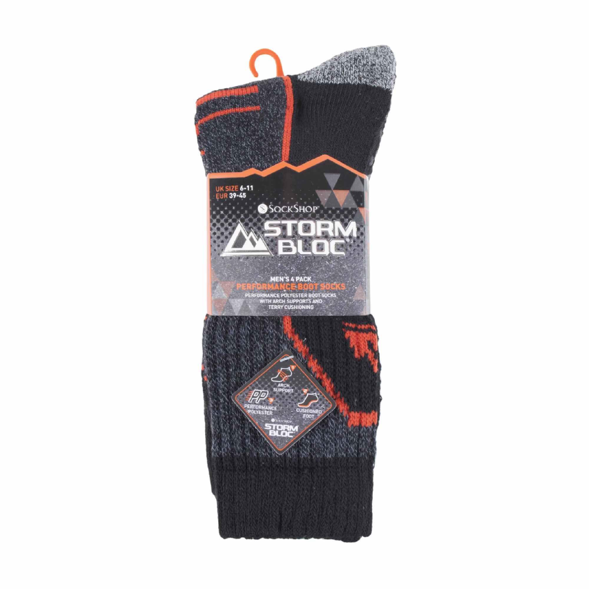 4 Pack Mens Cushioned Anti Blister Hiking Socks 2/7