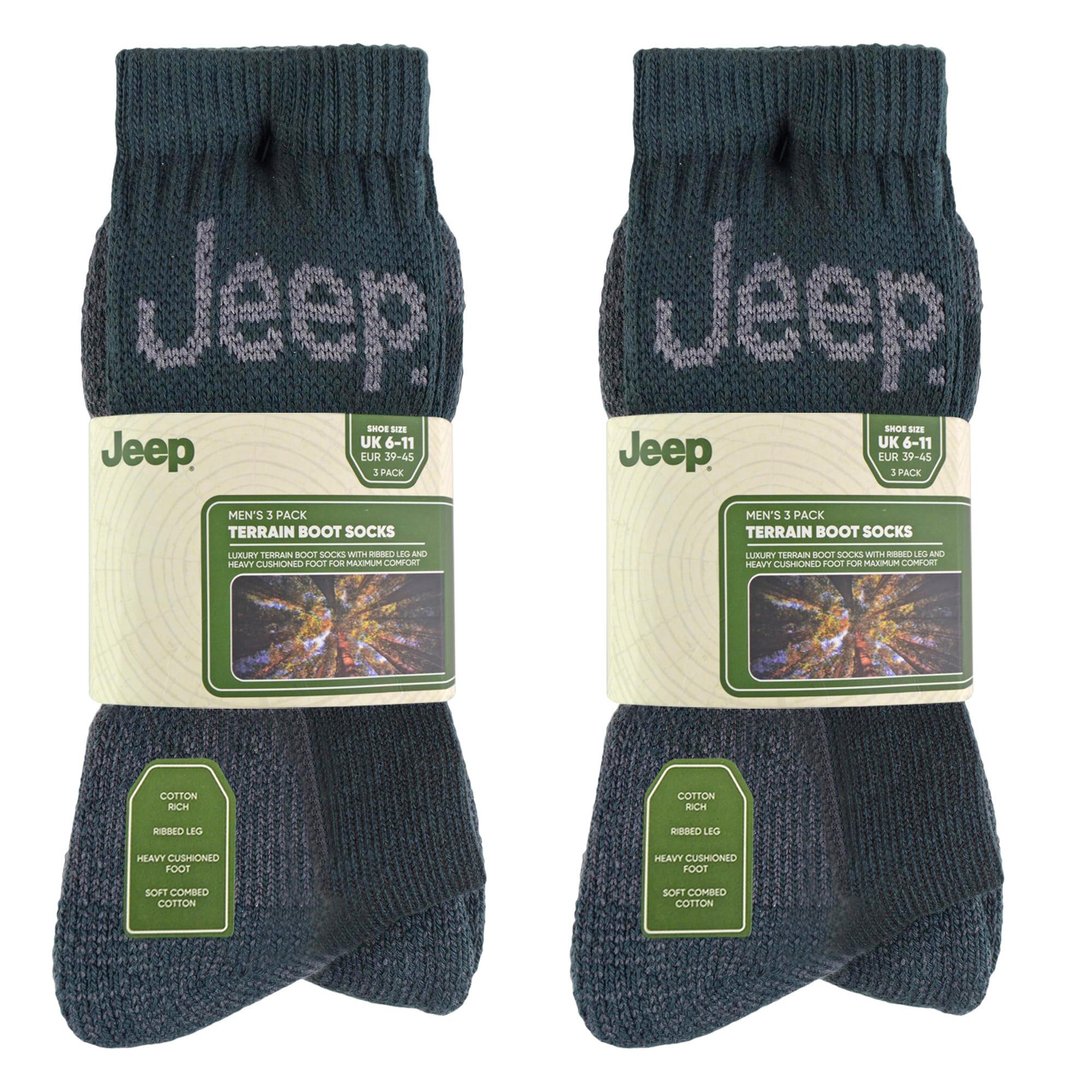 Jeep - 6 paires de chaussettes de randonnée en coton rembourré pour hommes 2/5