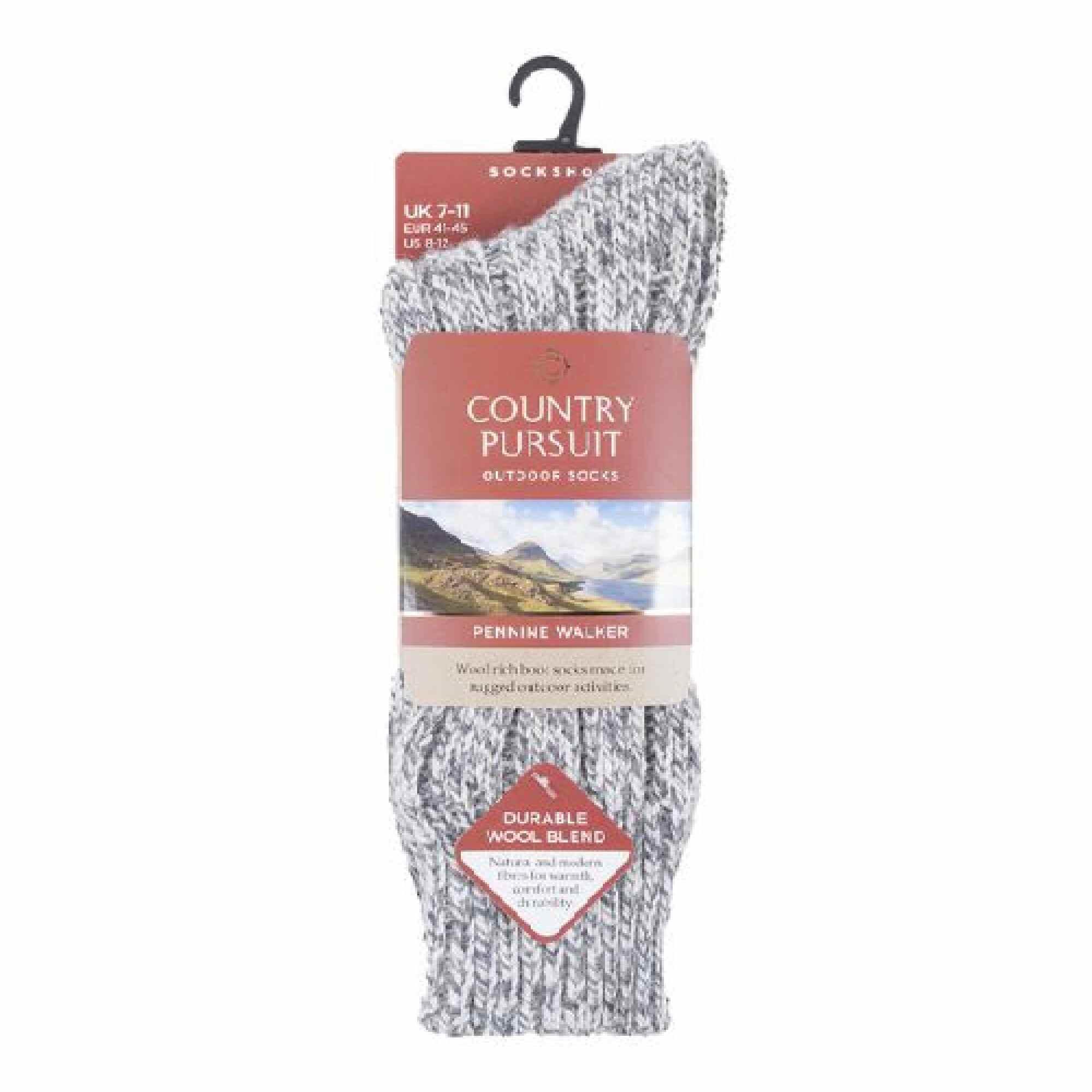 1 Pack Mens Pennine Walker Heavy Wool Hiking Socks 2/4