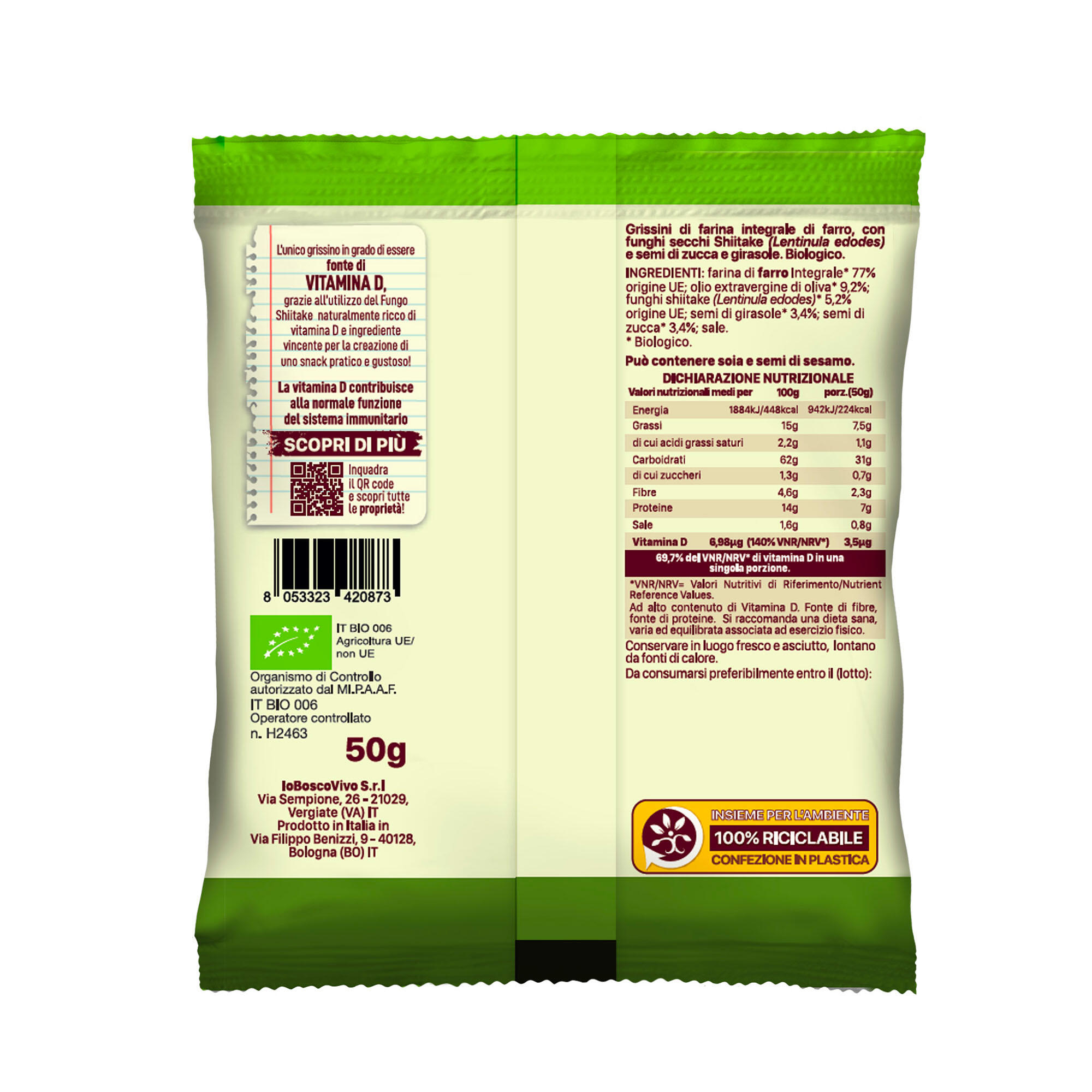 Grissini biologici - snack - croccanti con semi e shiitake 2/4