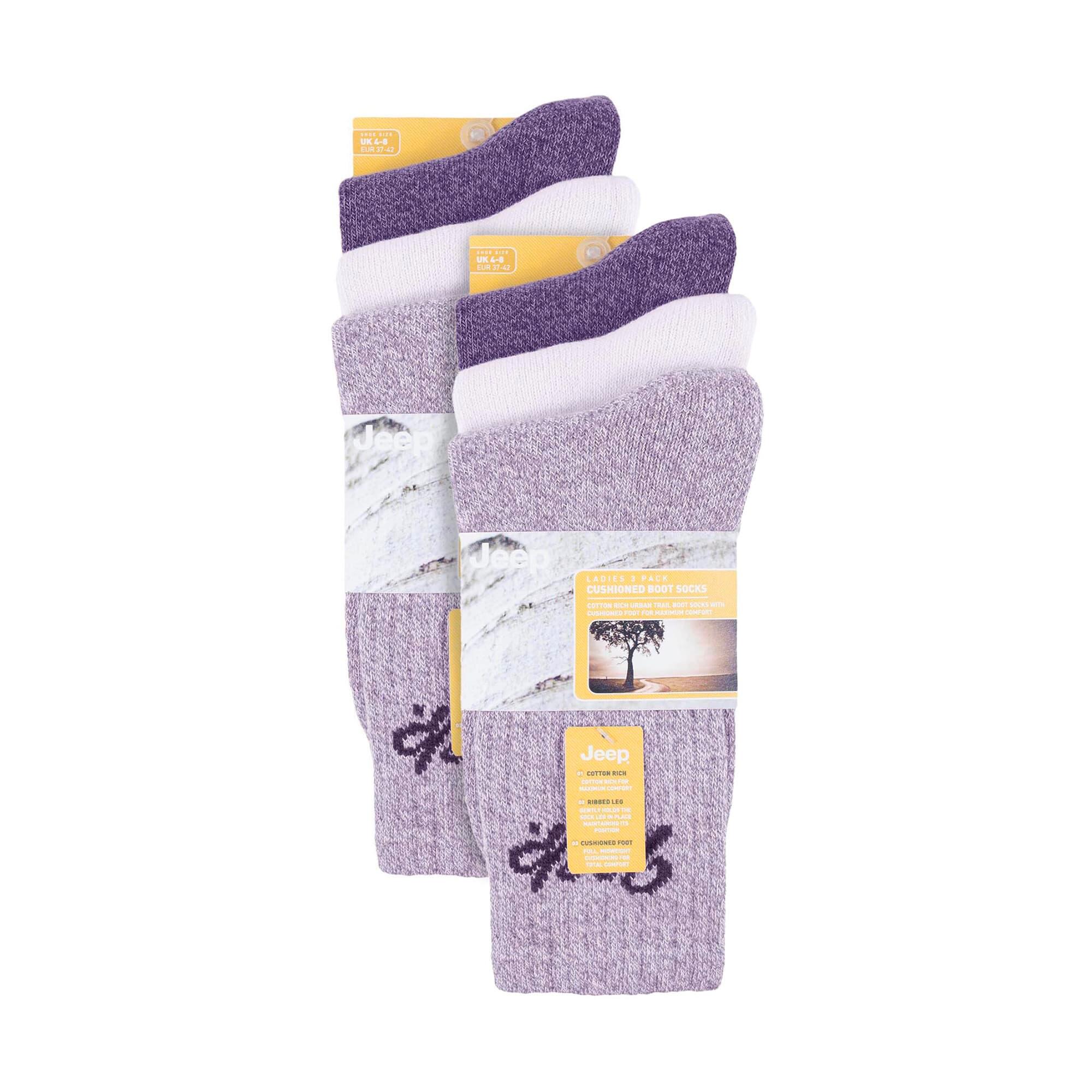 6er-Pack atmungsaktive Wandersocken für Damen aus Baumwolle 2/4