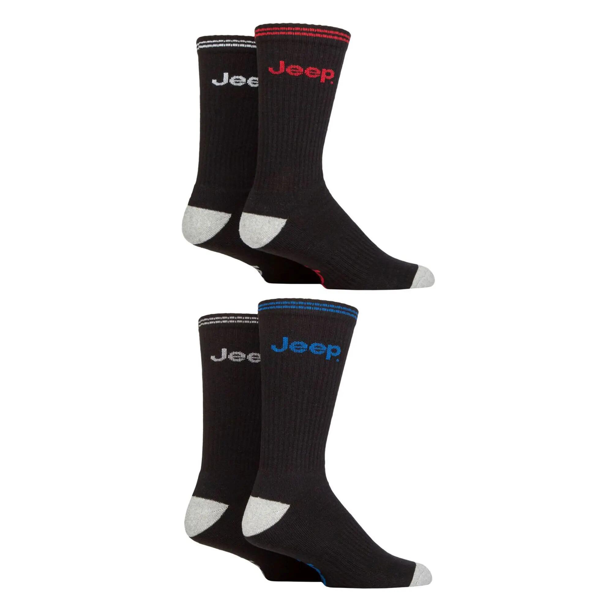 Men's Cushioned Crew Socks - 4 Pack Sport Running Socks 3/4