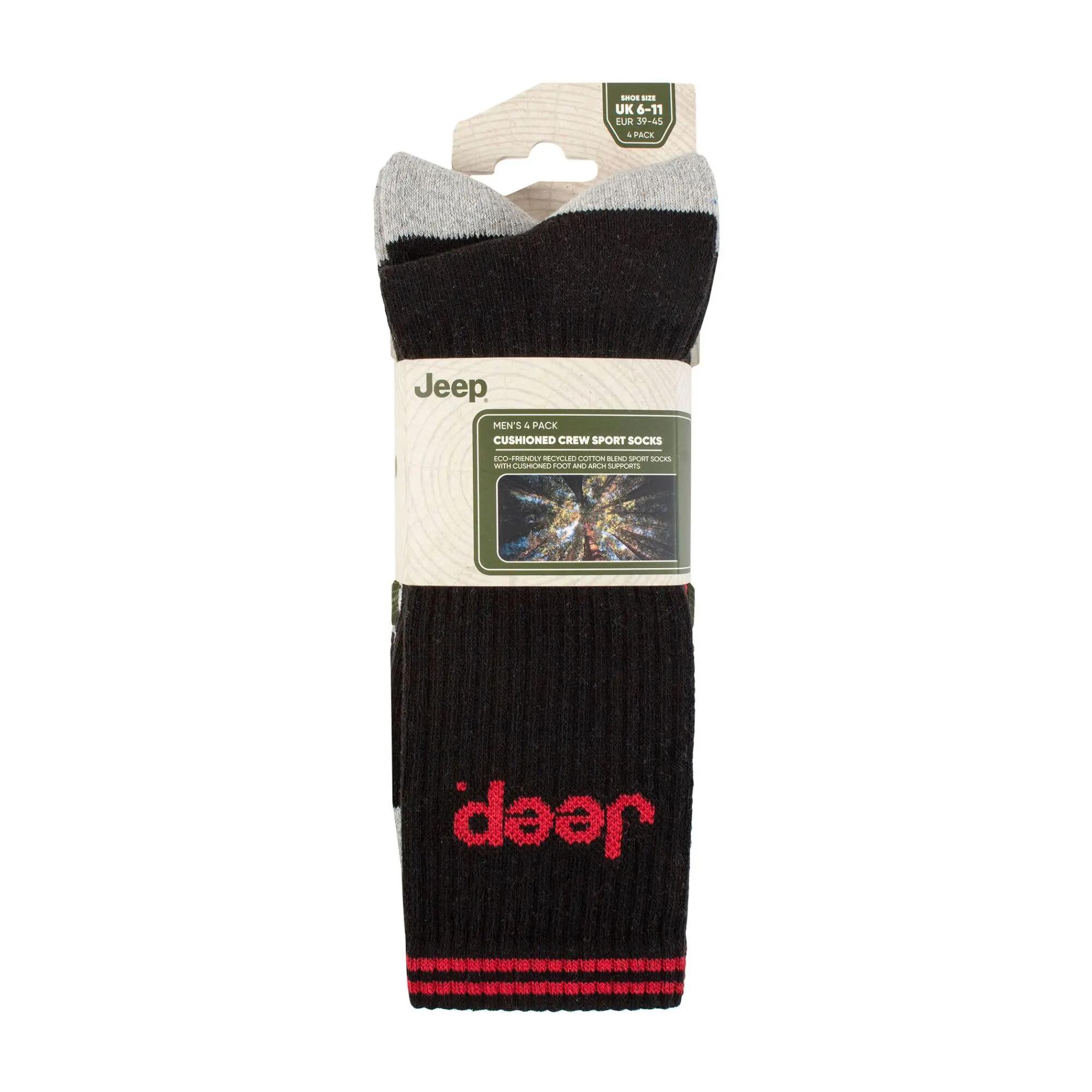 Men's Cushioned Crew Socks - 4 Pack Sport Running Socks 2/4