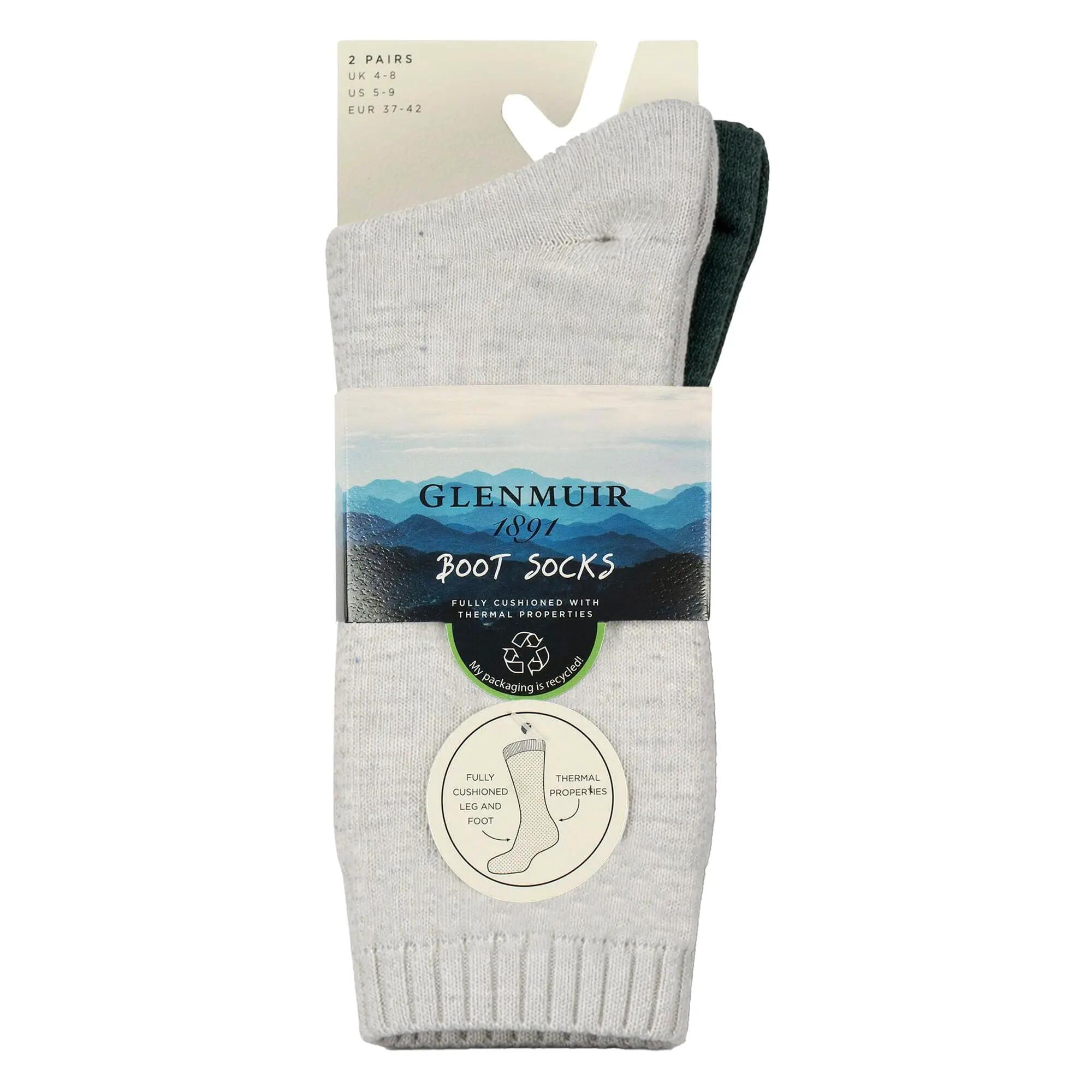 Glenmuir - 2er Pack Damen Boot Socken Wollmix Warm Wandern 2/5