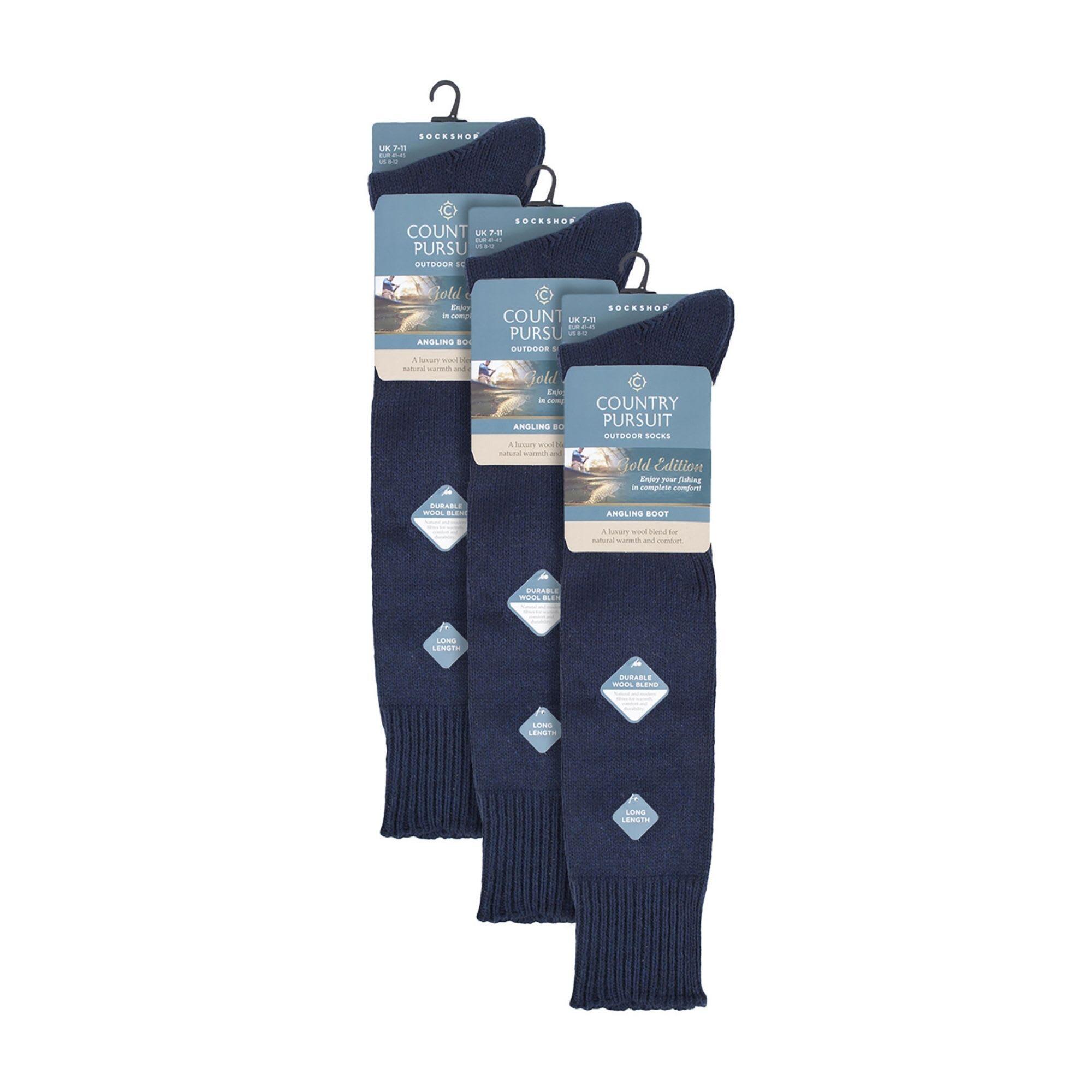 3 Pack Fisherman Socks | Long Wool Boot Socks for Men | Knee High Angling Socks 2/5