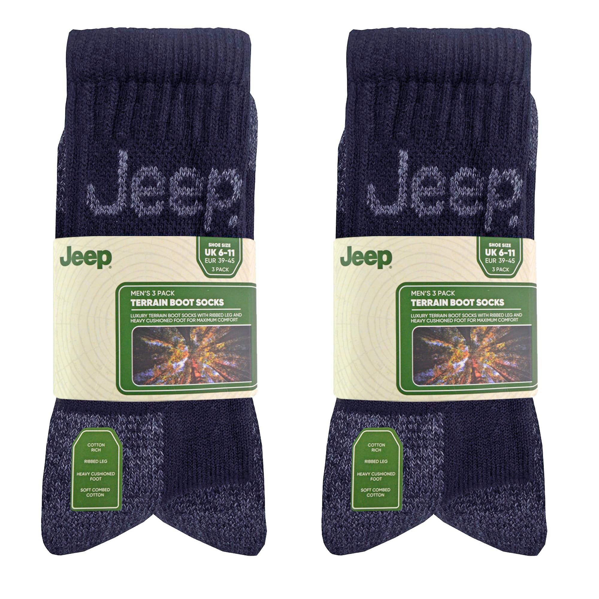 Jeep - 6 Paia Calzini Trekking Uomo Lusso in Cotone Imbottiti 2/5