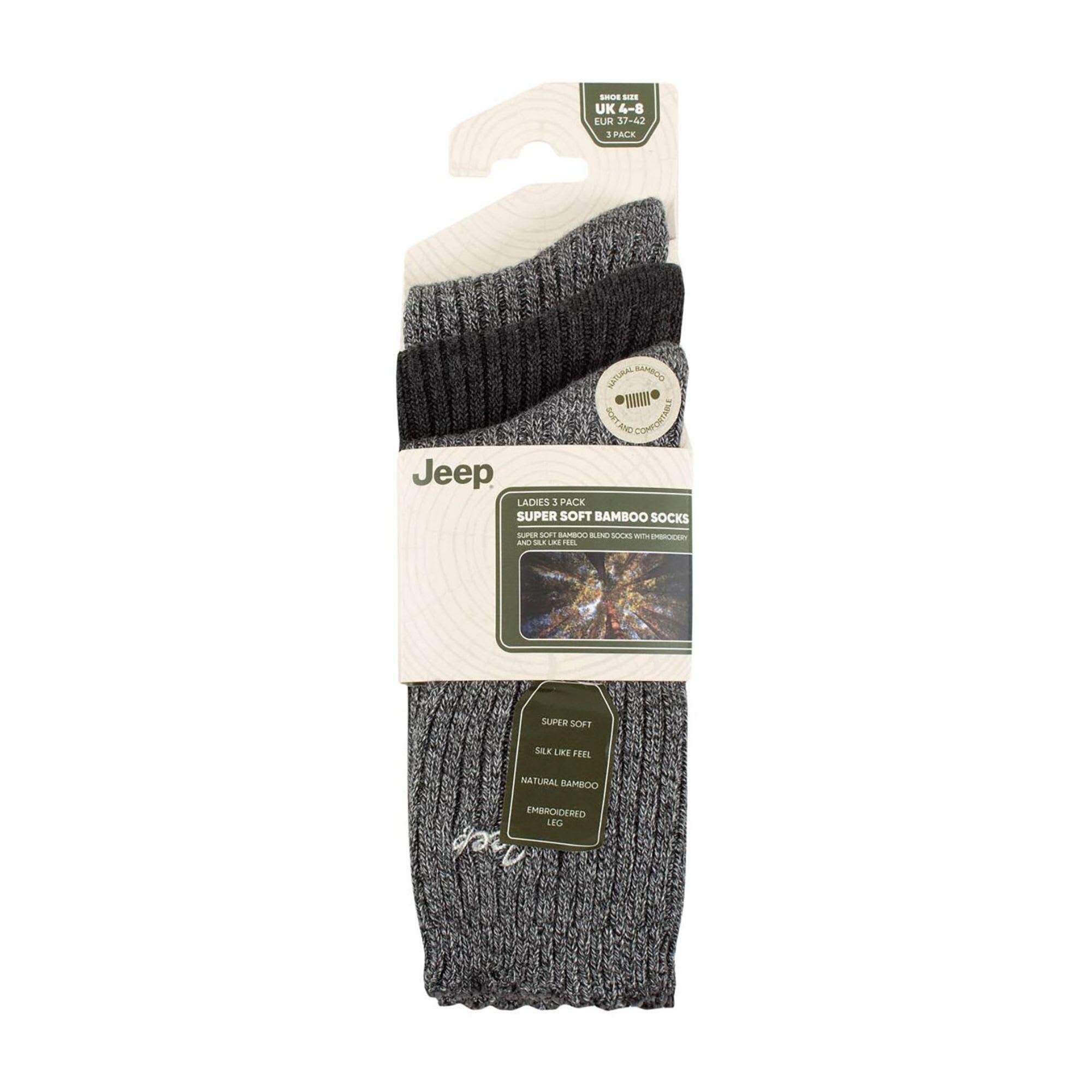 3 Pack Ladies Bamboo Scalloped Ankle Socks | Ribbed Cushioned 2/4