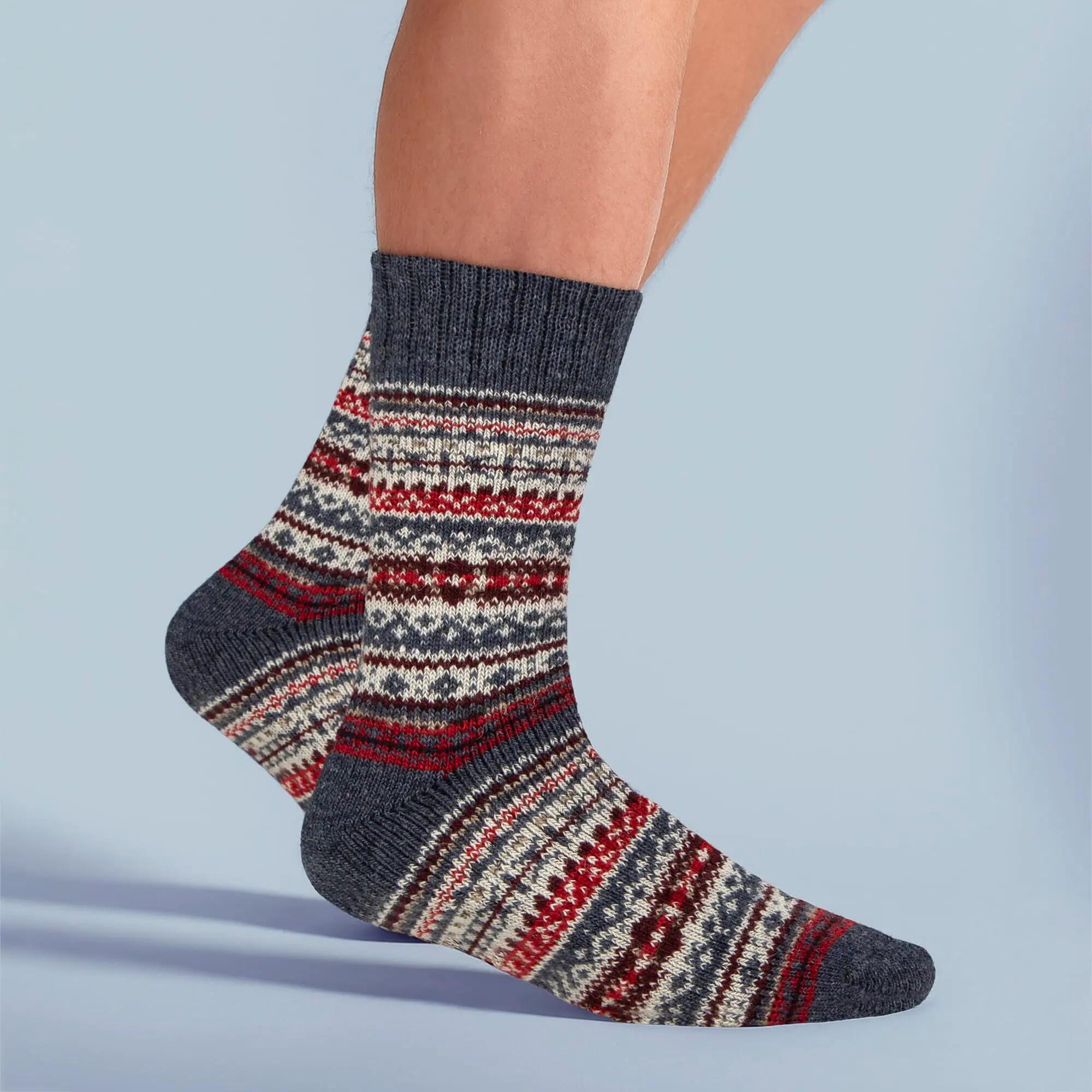 Mens Wool Blend Hiking Socks Cushioned Walking Boot Socks 3/4