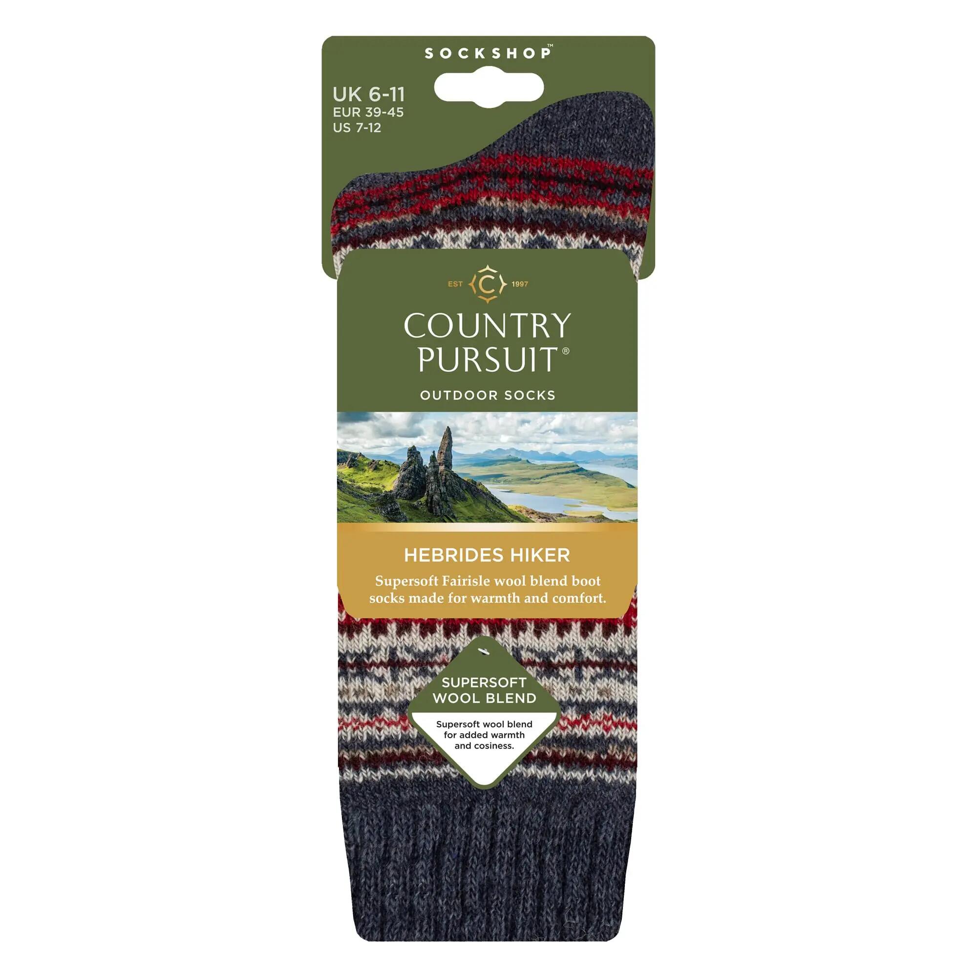 Mens Wool Blend Hiking Socks Cushioned Walking Boot Socks 2/4