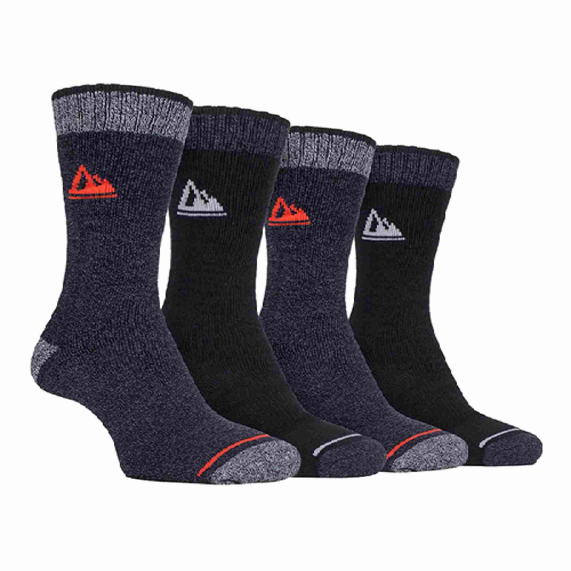 4 Pack Mens Cushion Sole Hiking Work Boot Socks