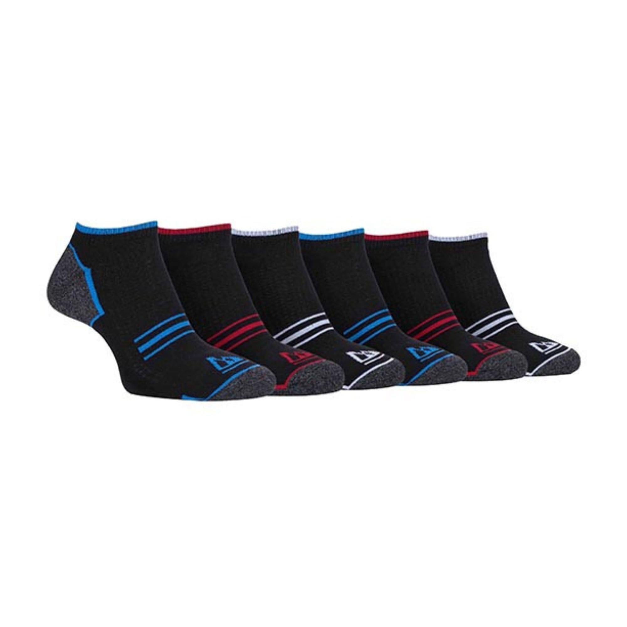 6 Pack Mens Cushioned Sole Running Low Cut Trainer Socks