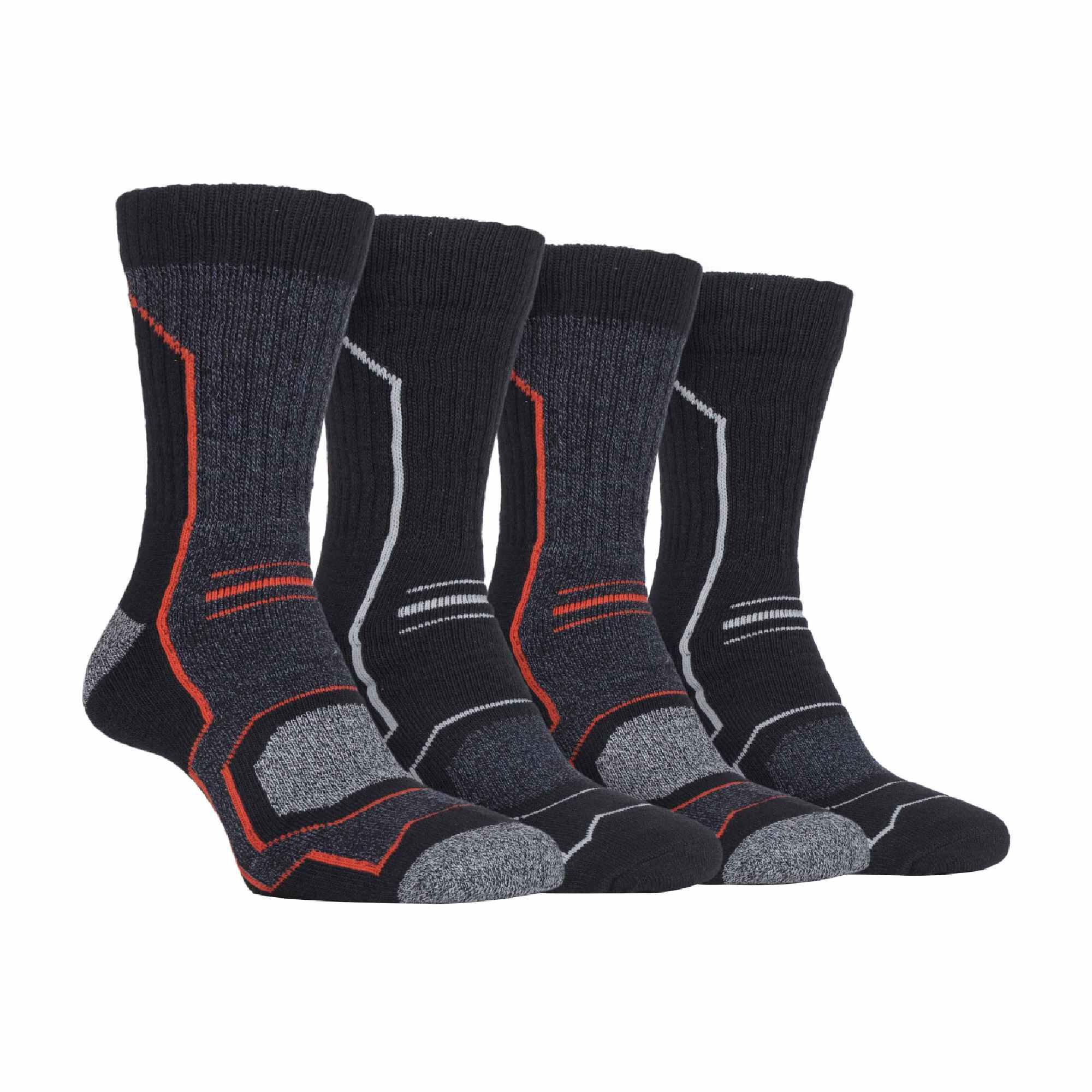 4 Pack Mens Cushioned Anti Blister Hiking Socks