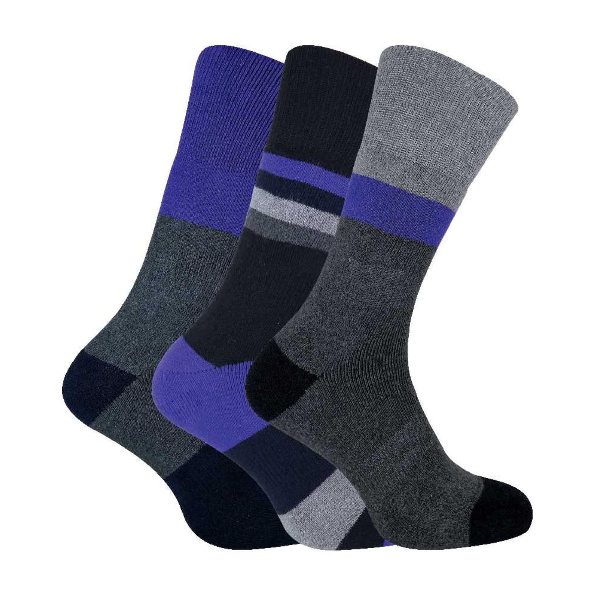 3 Pack Mens Cushioned Anti Blister Dual Layer Hiking Socks