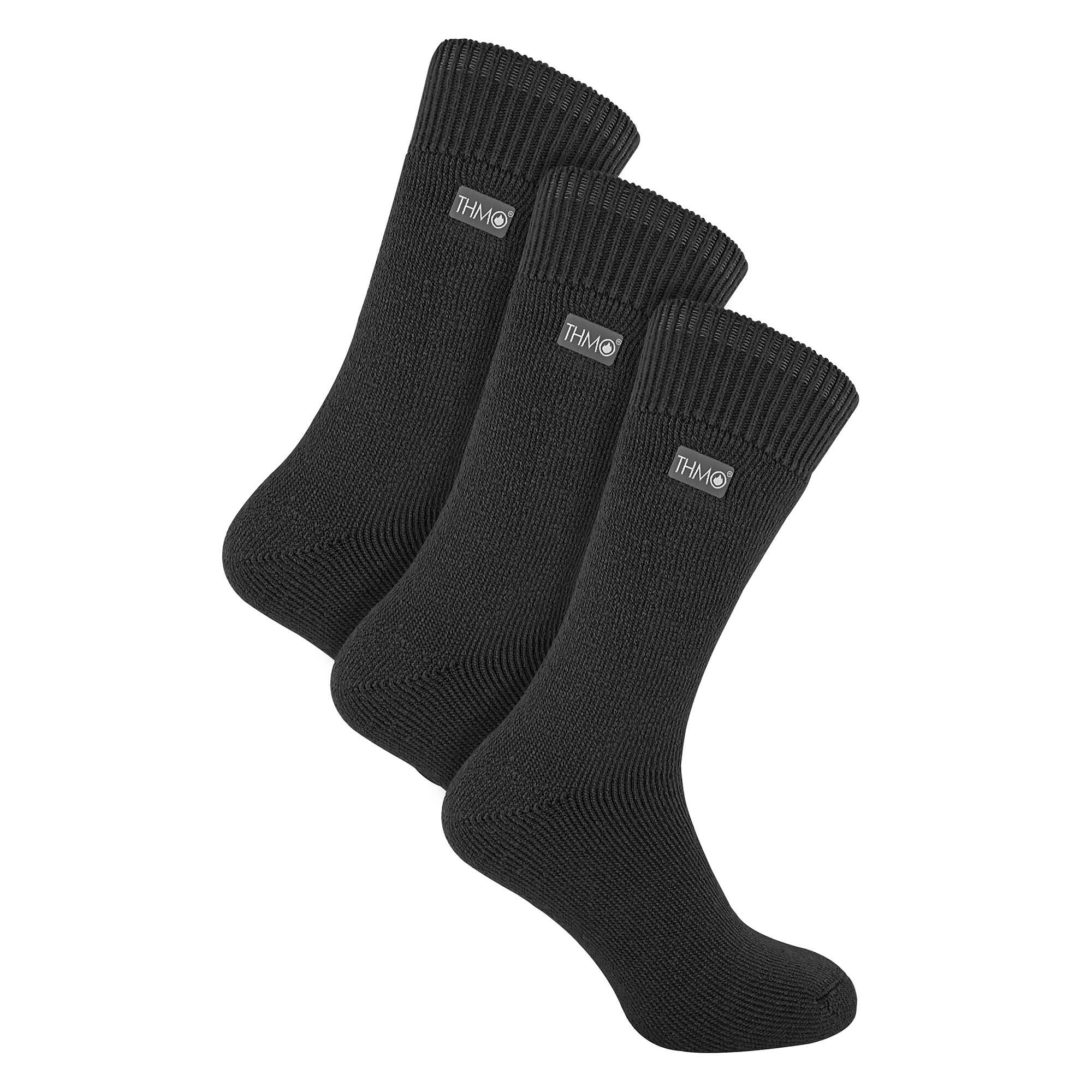 3 Pairs Mens Thick Winter Thermal Socks with Seamless Toe