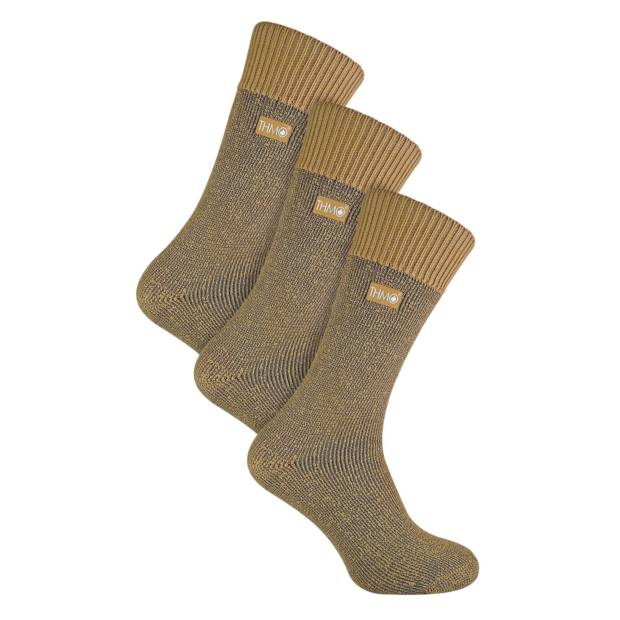 3 Pairs Mens Thick Winter Thermal Socks with Seamless Toe