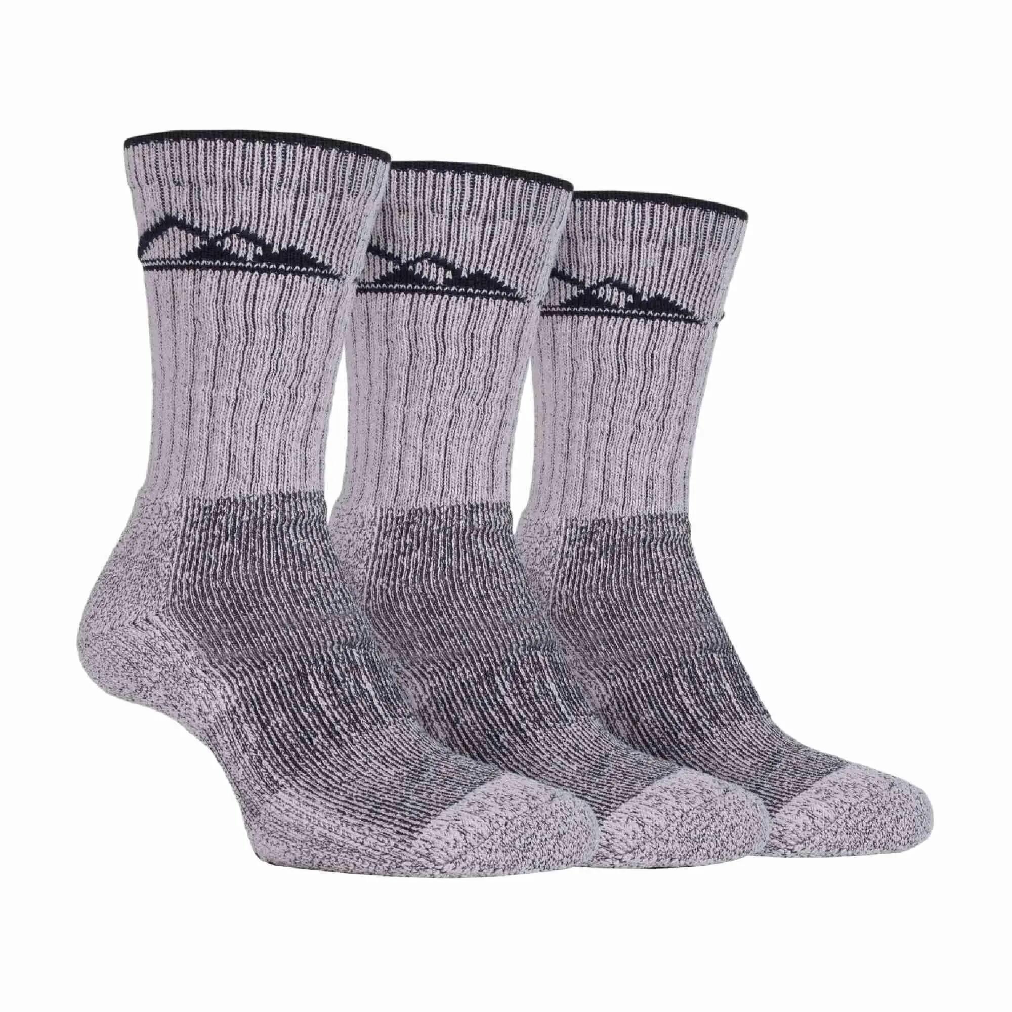 3 Pack Mens Heavy Cushioned Outdoor Cotton Hiking Socks