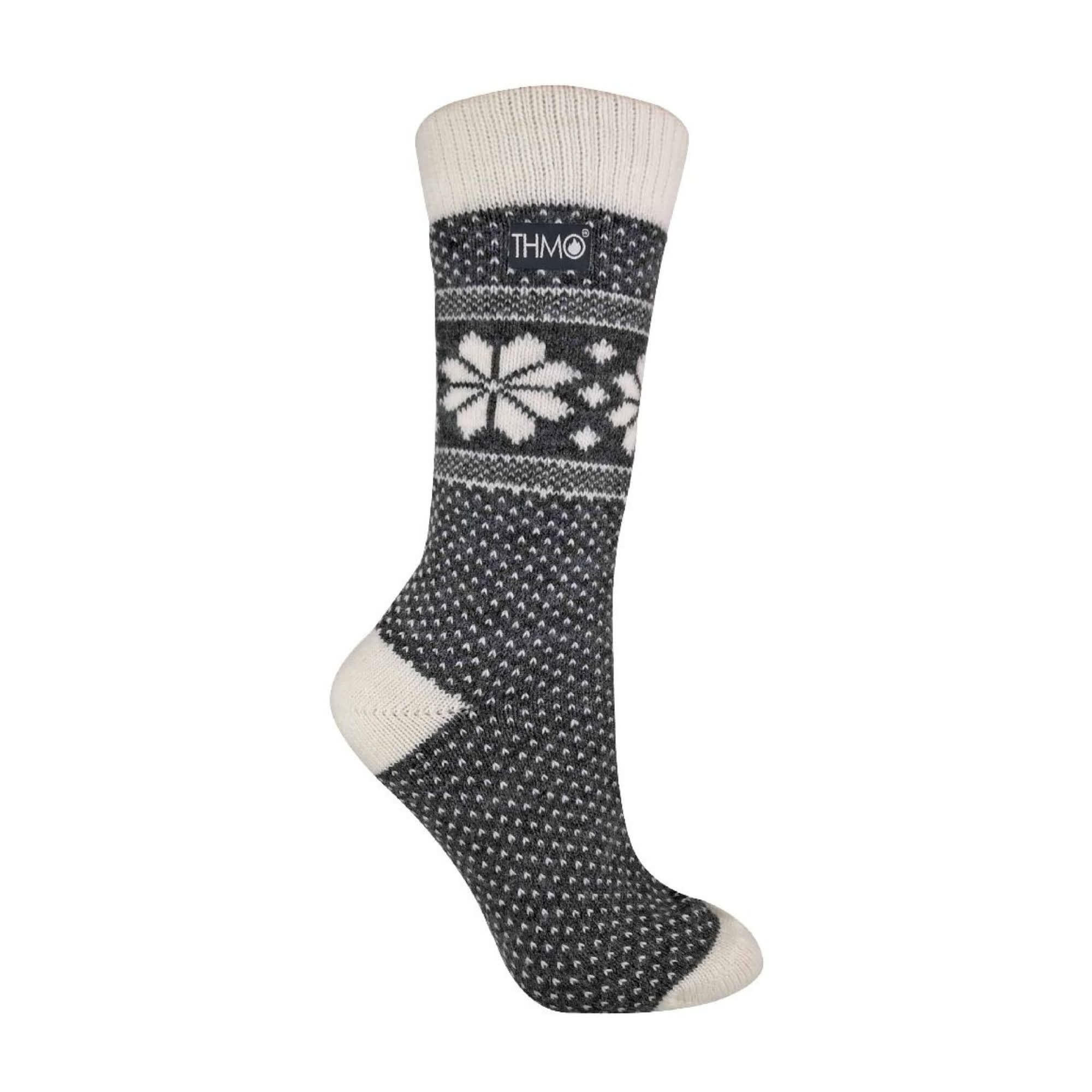 1 Pack Ladies Vintage Nordic Fairisle Winter Thermal Wool Blend Socks