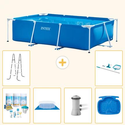 INTEX Piscina con estructura Rectangular - 300x200x75 cm - 7-piezas S20841