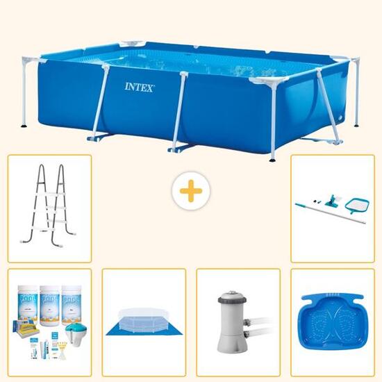 INTEX Piscina con estructura Rectangular - 300x200x75 cm - 7-piezas S20841