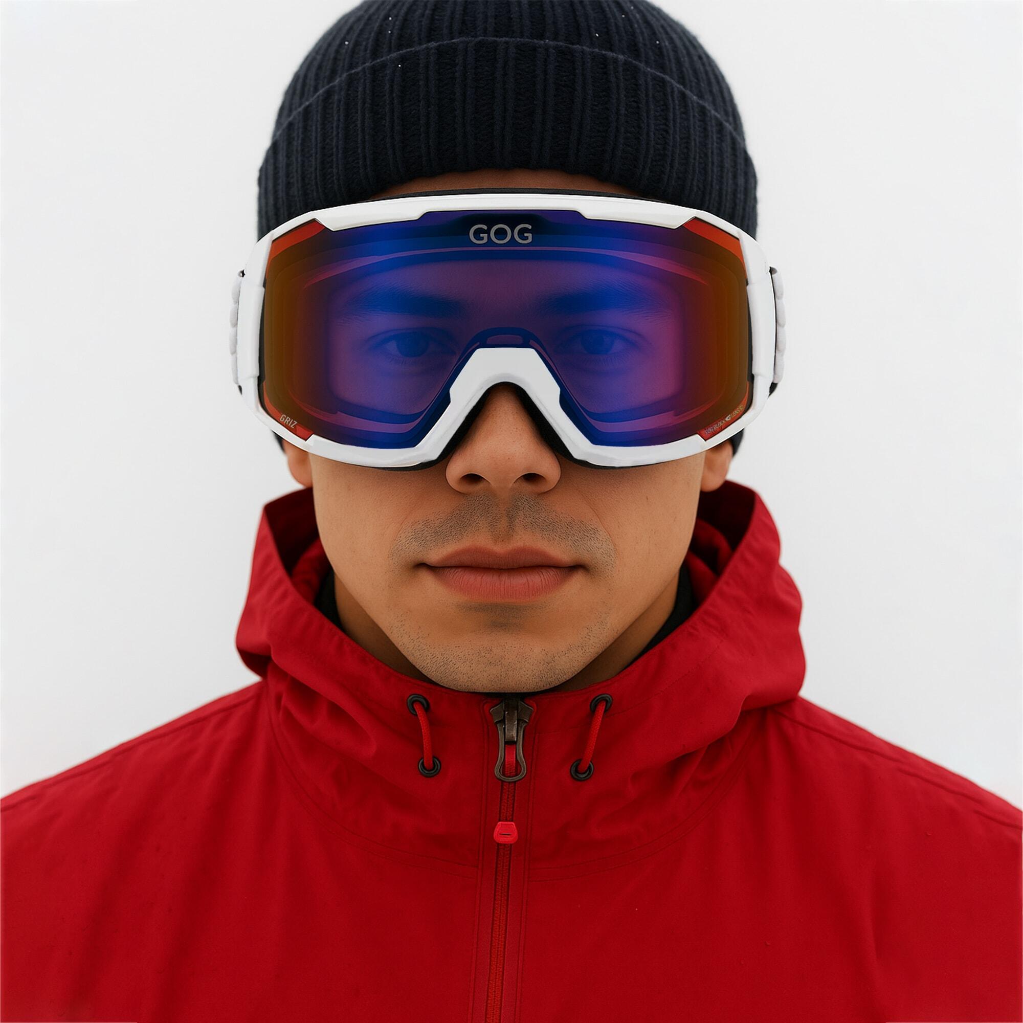 GOG - Masque de ski unisexe miroir anti-buée UV400 Griz 5/7
