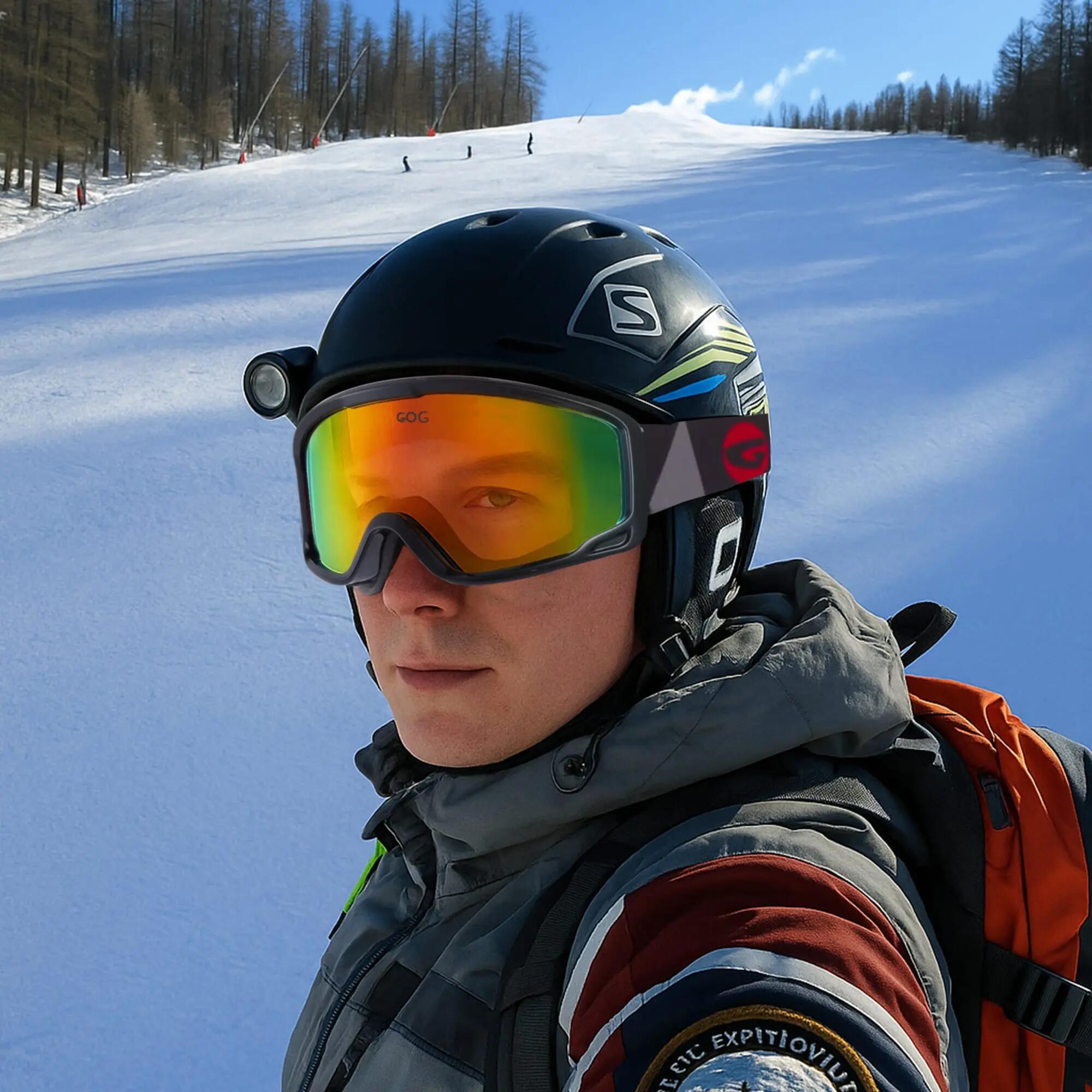 Gonzo UV400 Ski Snowboard Goggles with Anti-Fog Mirror Hydrophobic Double Lens 4/6