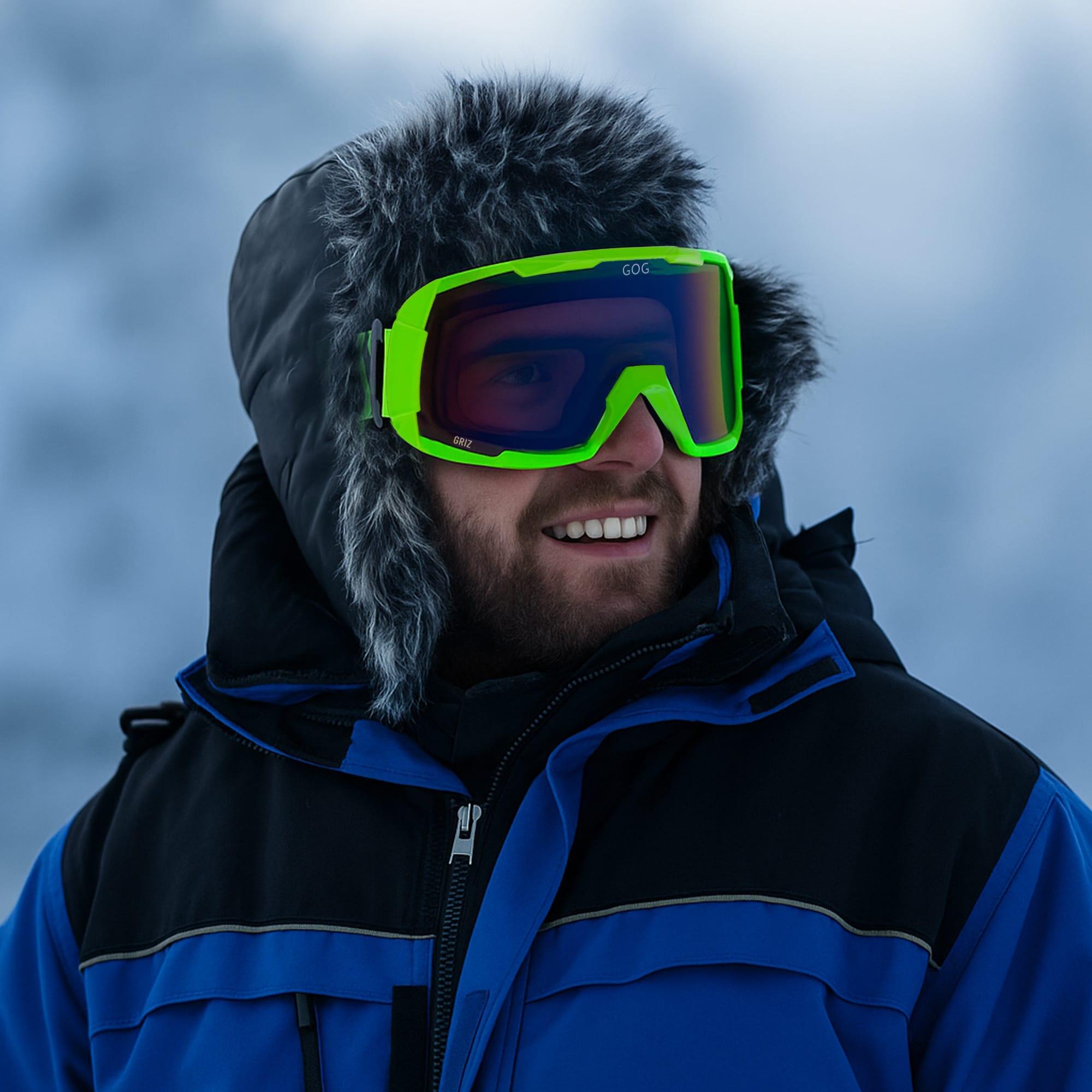 GOG - Masque de ski unisexe miroir anti-buée UV400 Griz 3/7