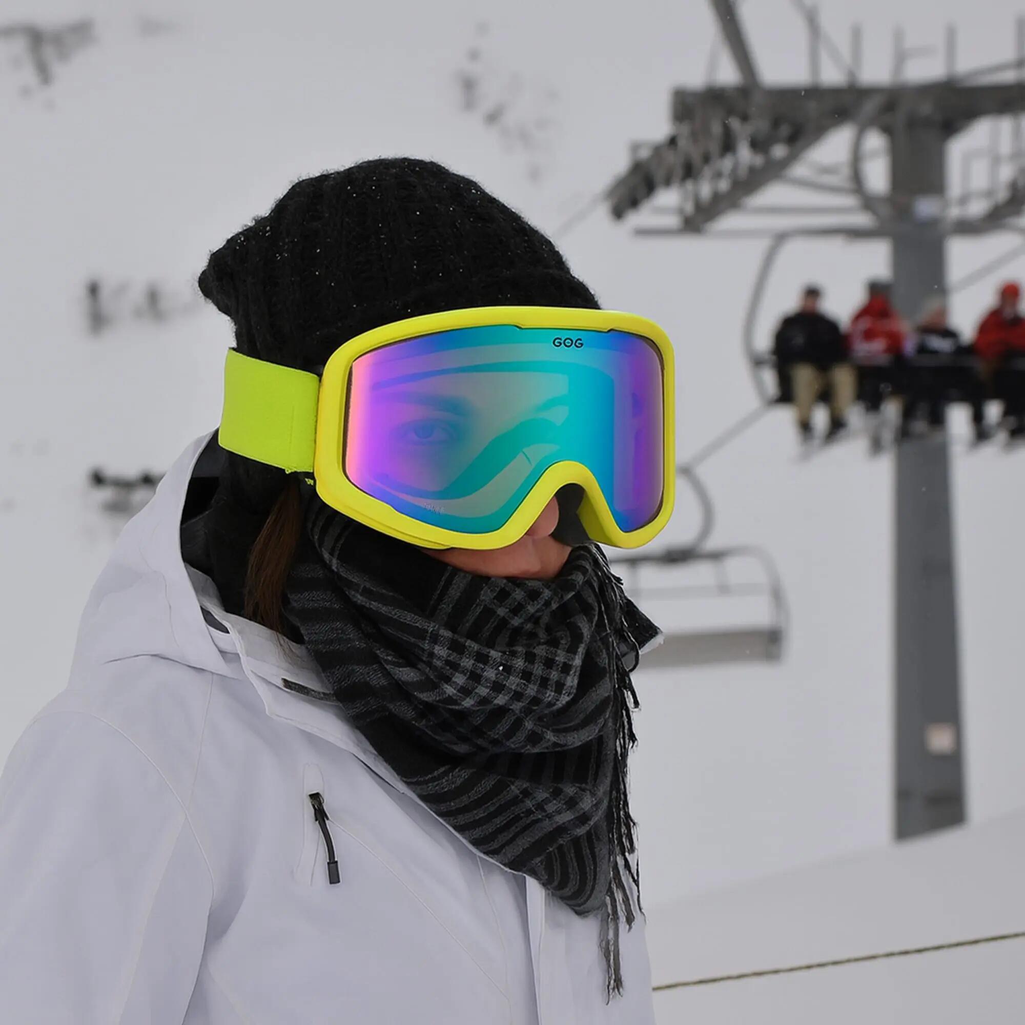 Gonzo UV400 Ski Snowboard Goggles with Anti-Fog Mirror Hydrophobic Double Lens 3/6