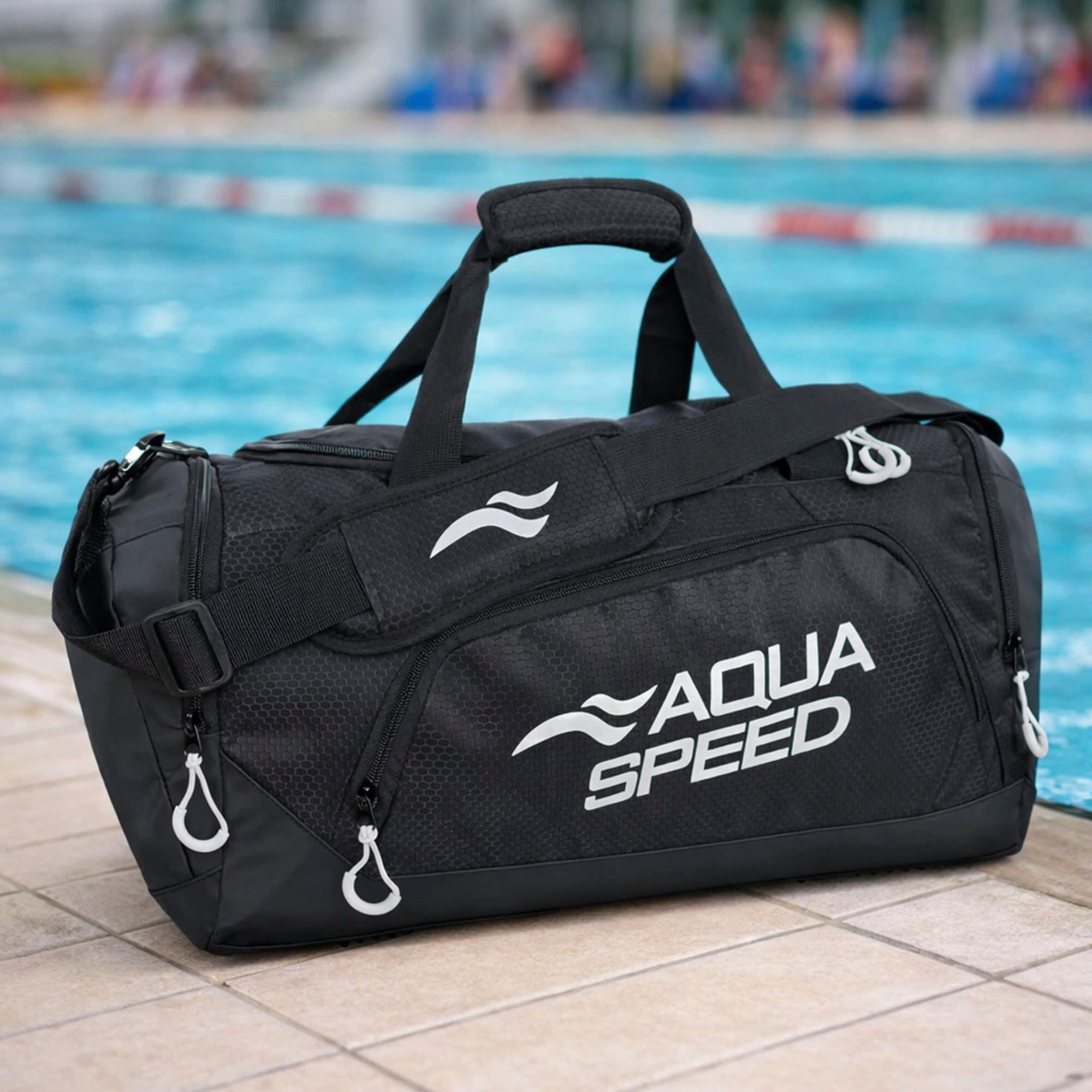 Aqua Speed - Średnia torba sportowa basenowa wentylowana z kieszenią 4/4