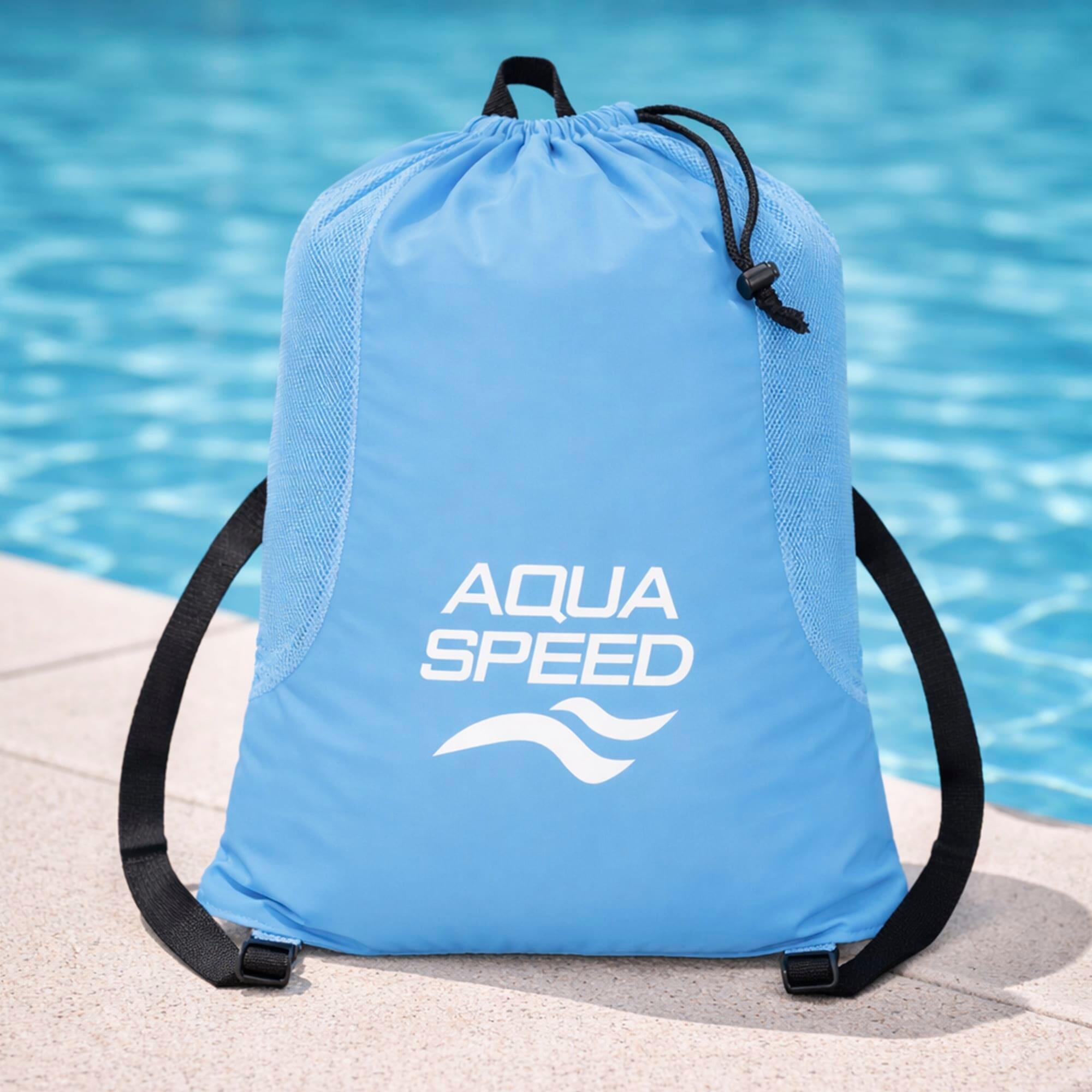 Aqua Speed - Große Mesh Rucksack Pool belüftet für nasse Schwimmsachen 3/4