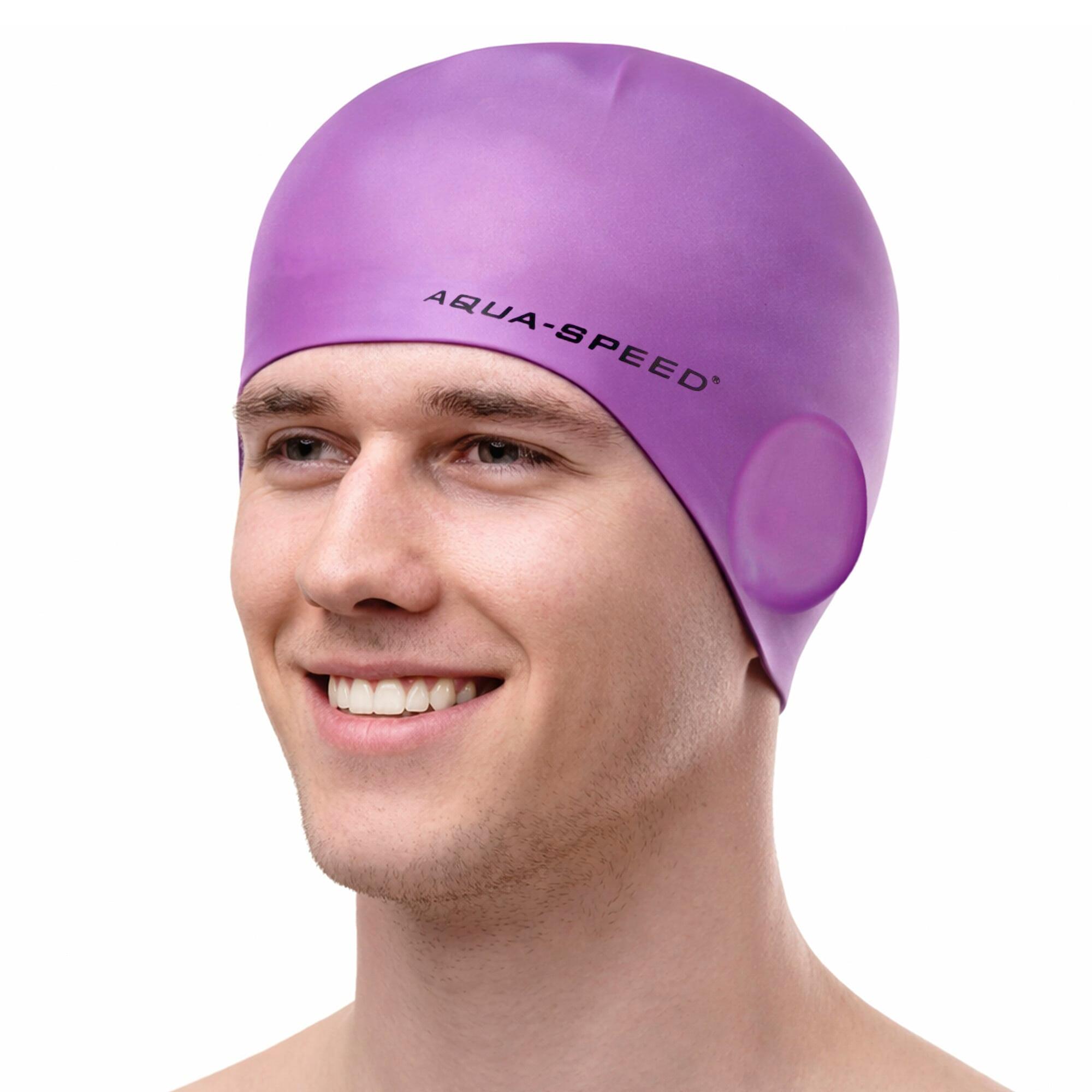 Aqua Speed - Czepek pływacki unisex silikonowy pełne zakrycie uszu 3/4