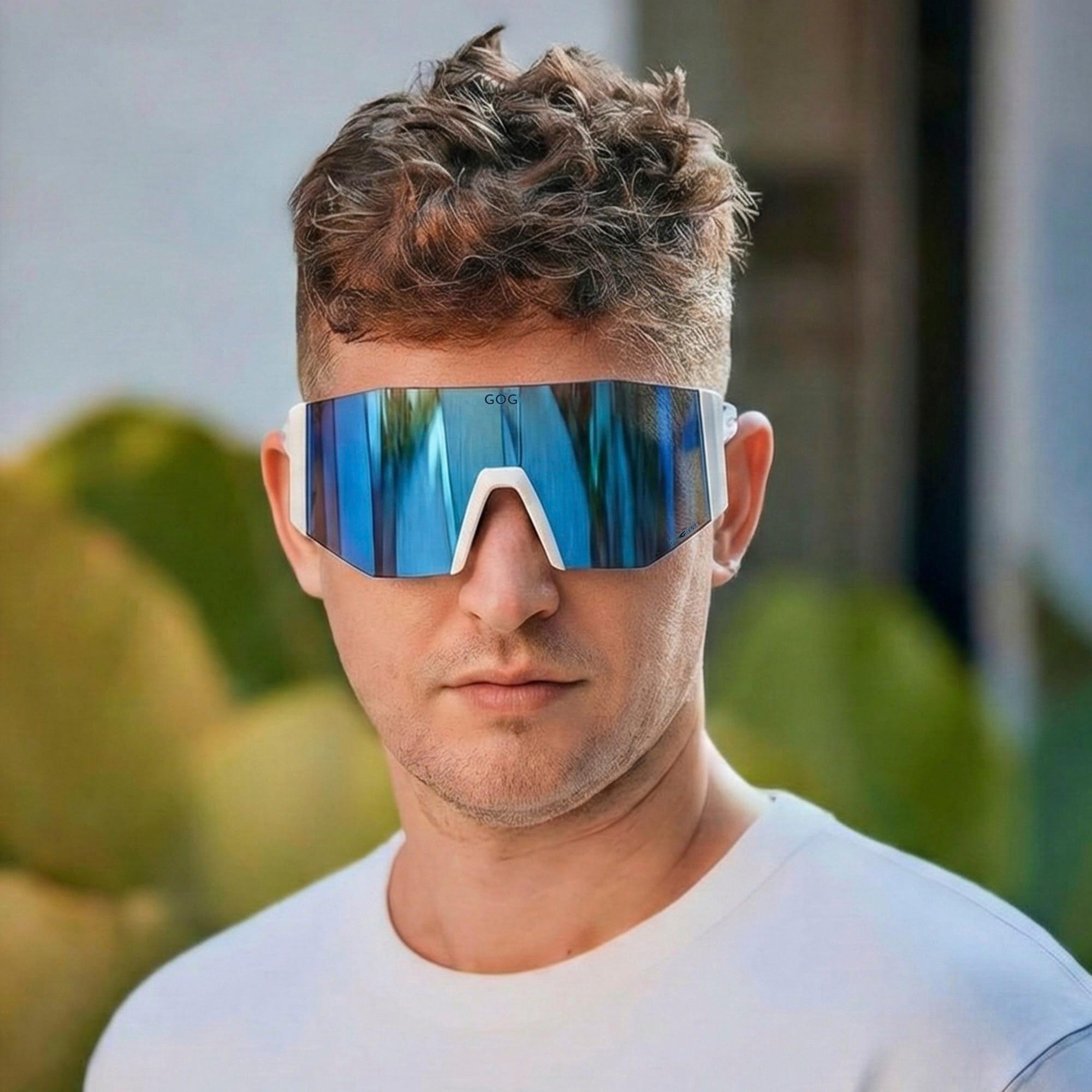 GOG - Okulary rowerowe unisex UV400 z kontrastowymi lustrzanymi szkłami 4/6