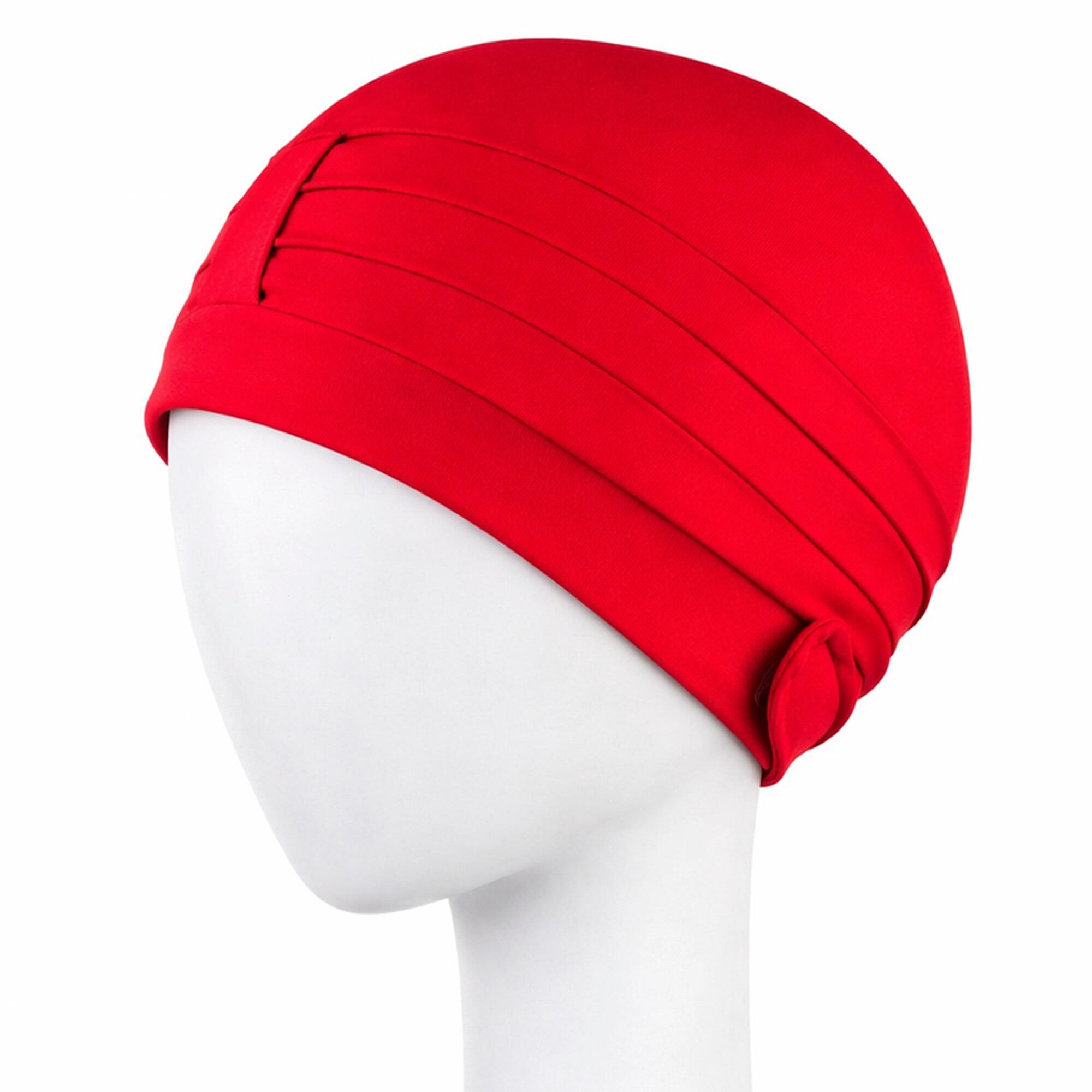 Aqua Speed - Damen Stoff Badekappe Turban Stil bequem Schwimmkappe 2/4