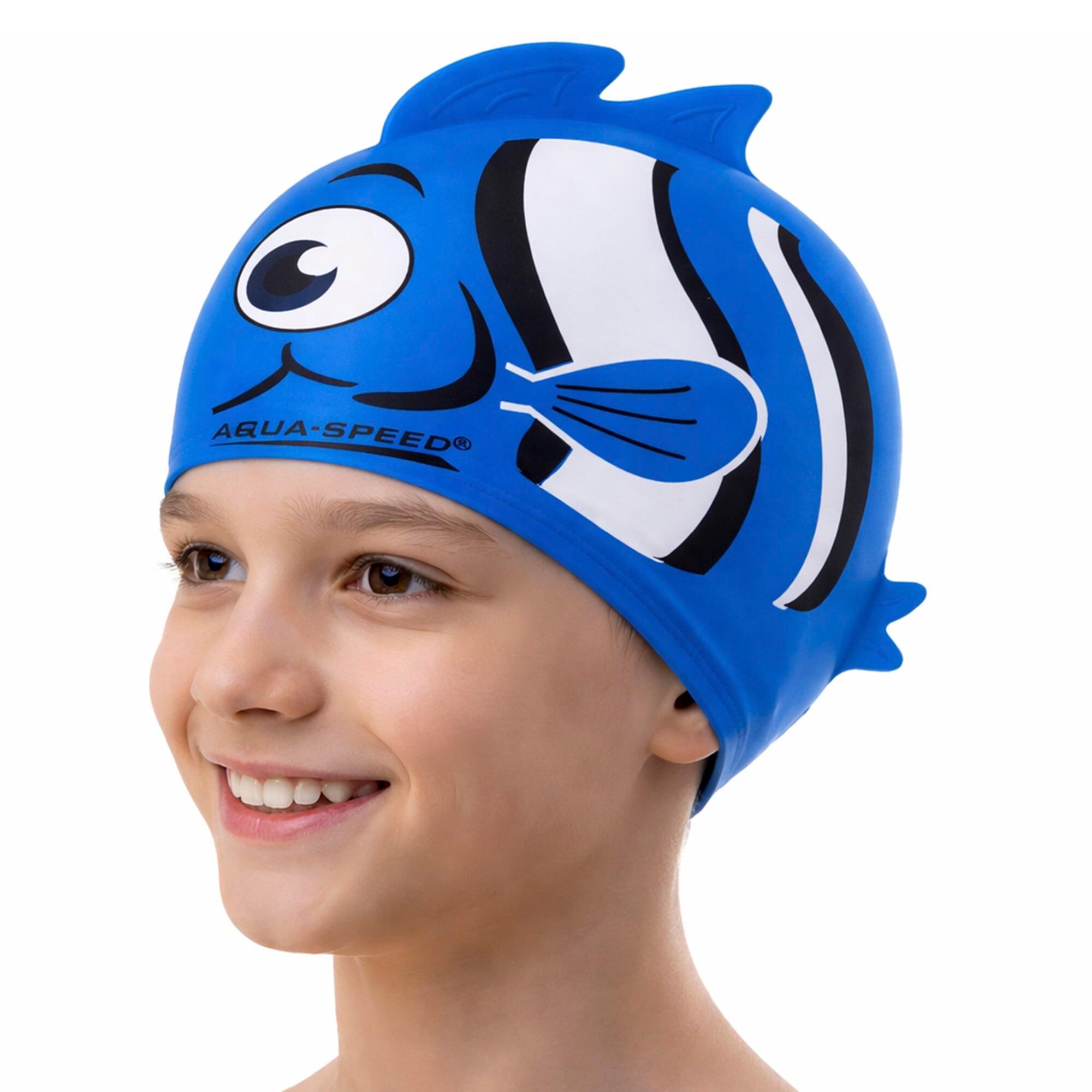 Aqua Speed - Jungen Badekappe Silikon 3D Print Nemo Motiv einfach Fit 3/3