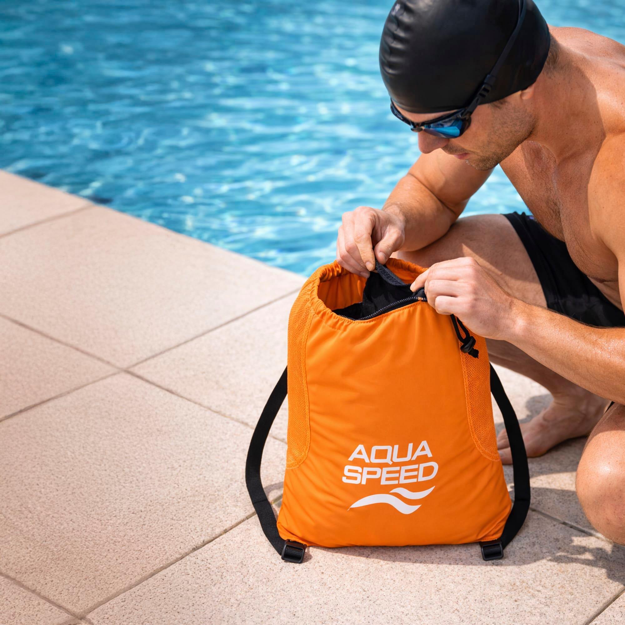 Aqua Speed - Große Mesh Rucksack Pool belüftet für nasse Schwimmsachen 4/4