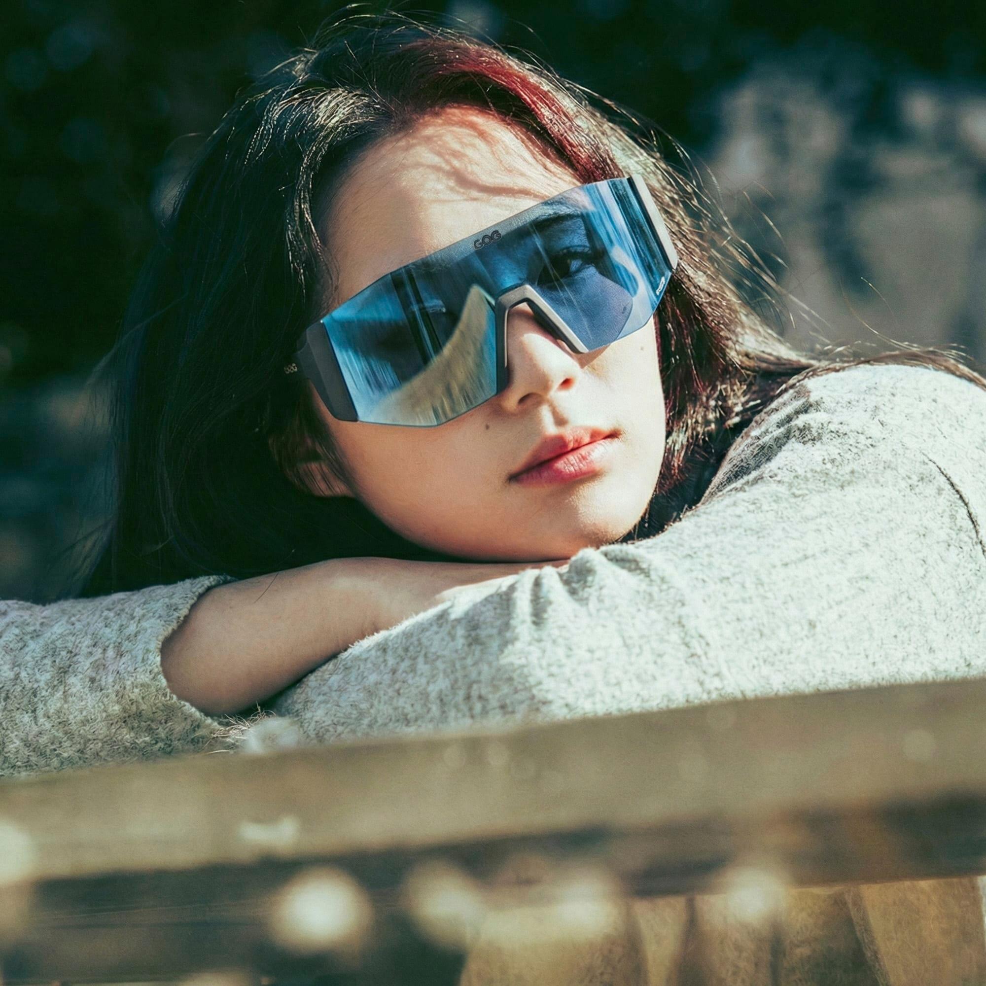 GOG - Okulary rowerowe unisex UV400 z kontrastowymi lustrzanymi szkłami 5/6