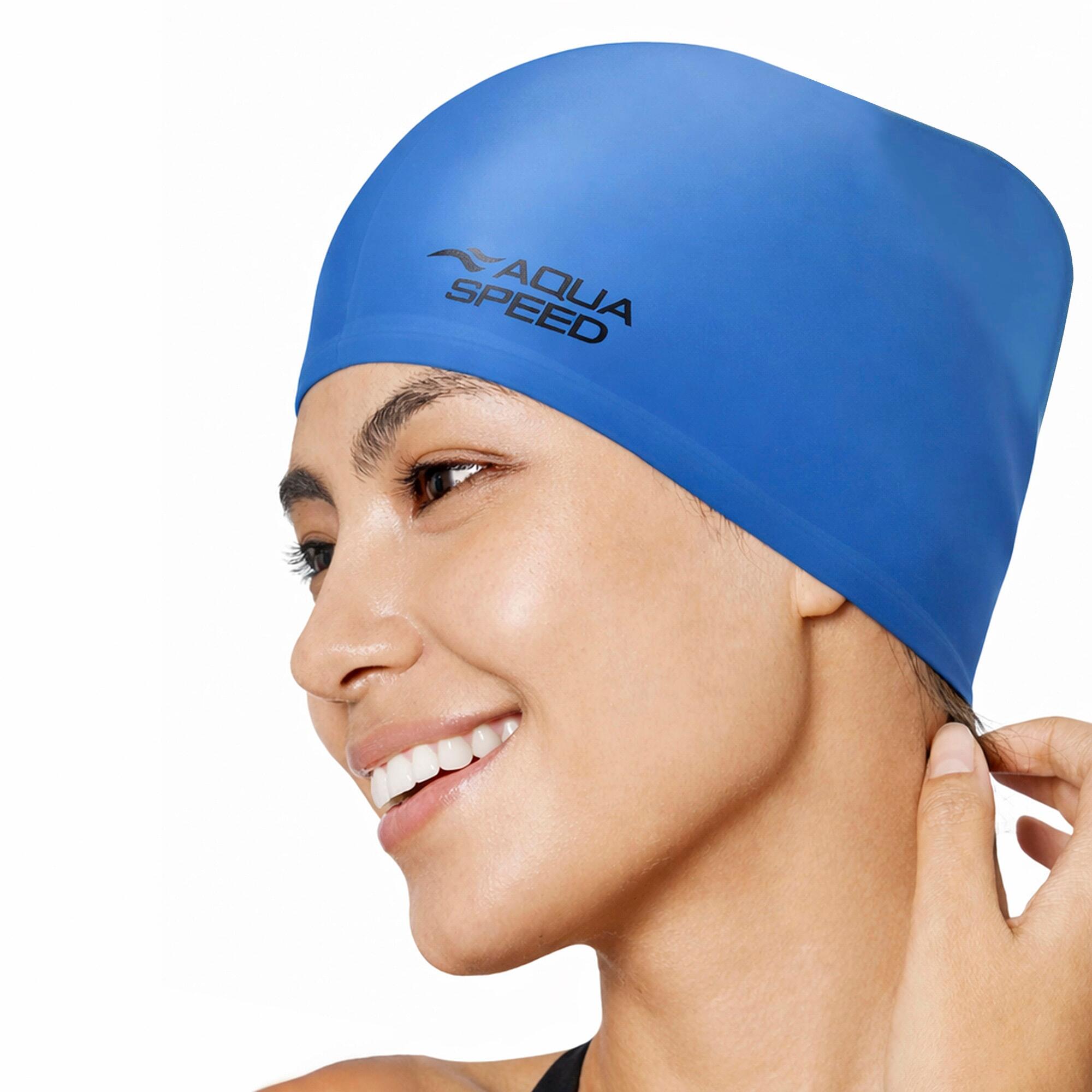 Aqua Speed - Damen Badekappe lange Haare Silikon weich extra Platz 3/3