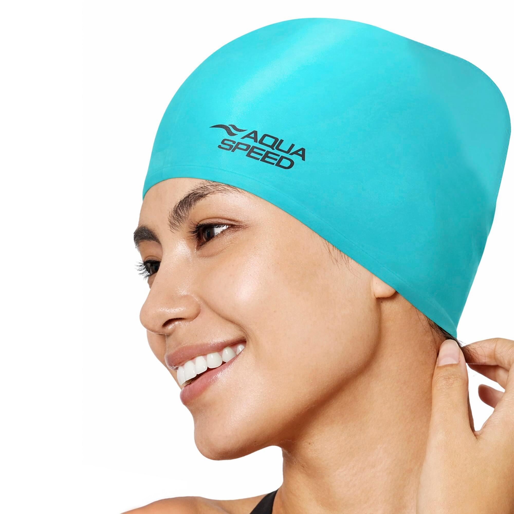 Aqua Speed - Damen Badekappe lange Haare Silikon weich extra Platz 3/3