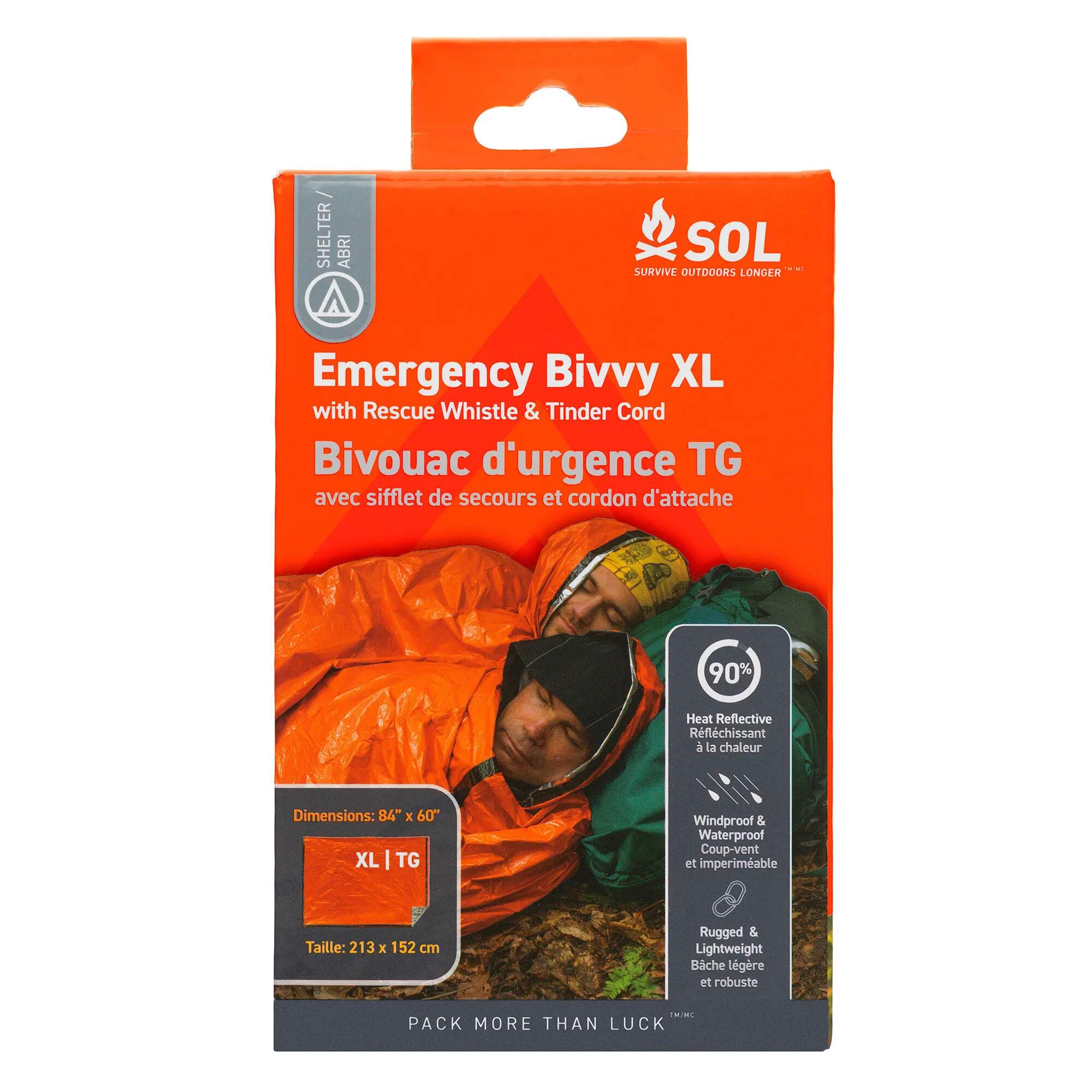 Emergency Bivvy XL - Lightweight Heat Reflective Shelter with Whistle 2/5