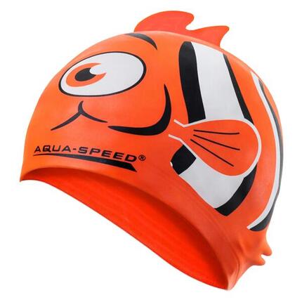 Aqua Speed - Jungen Badekappe Silikon 3D Print Nemo Motiv einfach Fit