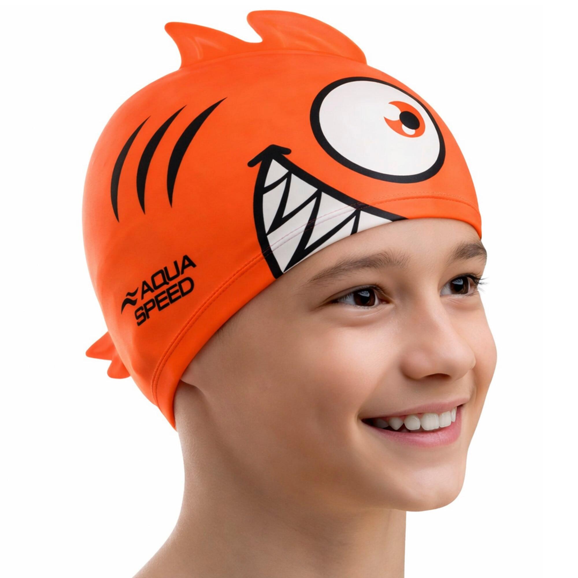 Aqua Speed - Cuffia Nuoto Bambini Silicone 3D Fantasia Piranha 3/3