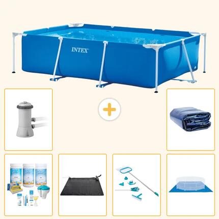 INTEX Piscina con estructura Rectangular - 300x200x75 cm - 7-piezas S20052