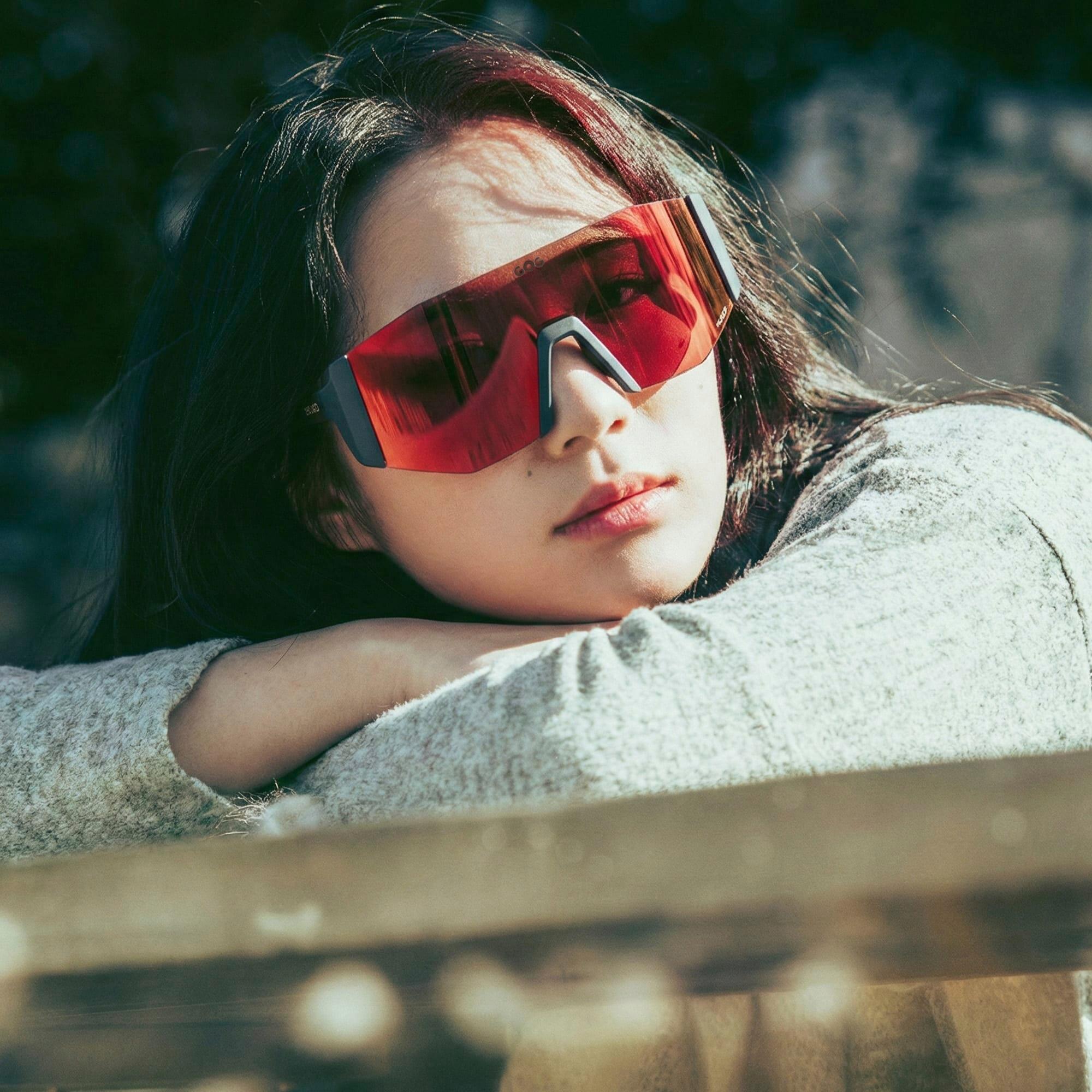GOG - Okulary rowerowe unisex UV400 z kontrastowymi lustrzanymi szkłami 5/7